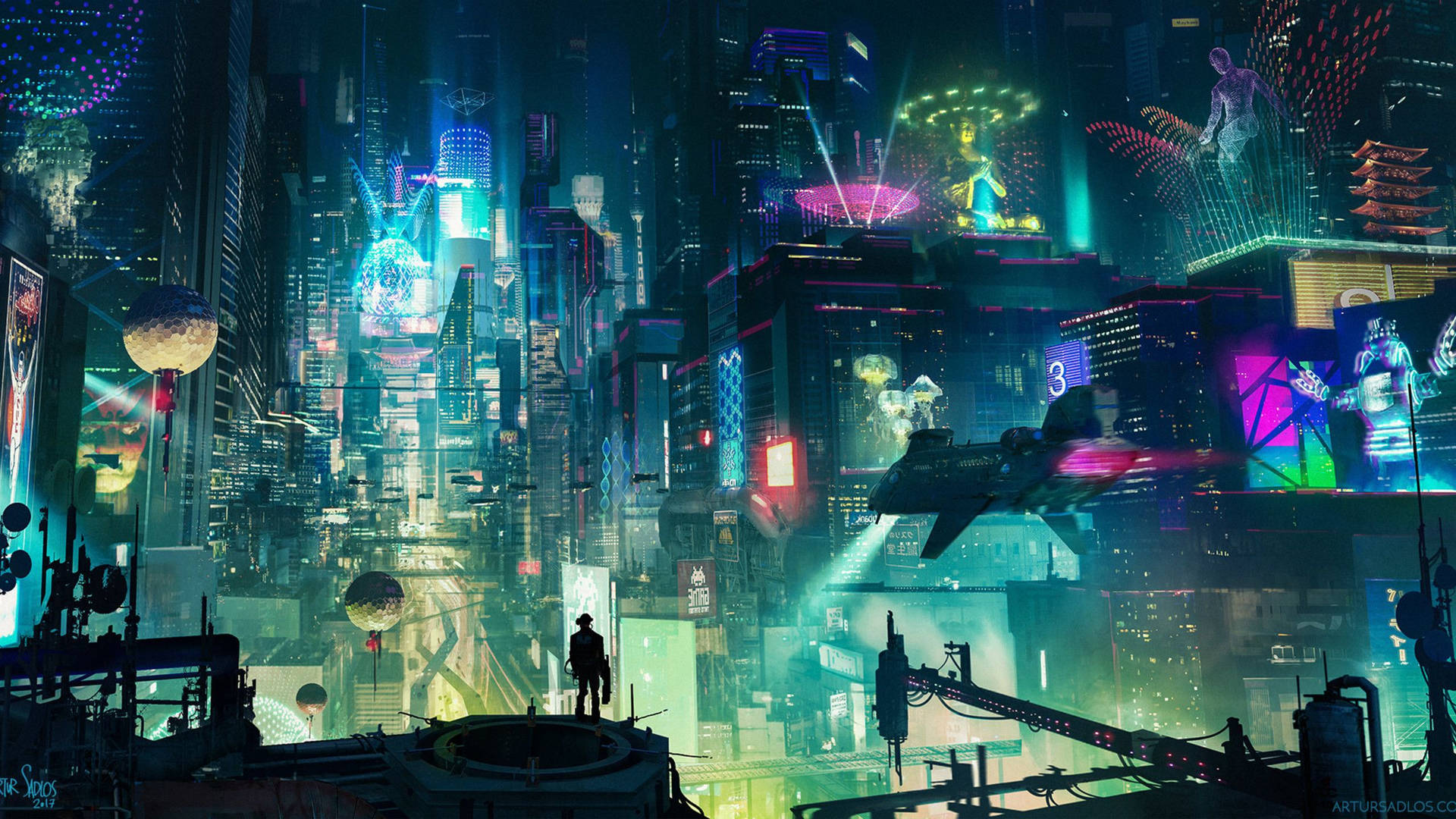 Cyberpunk 2077 Futuristic City Background