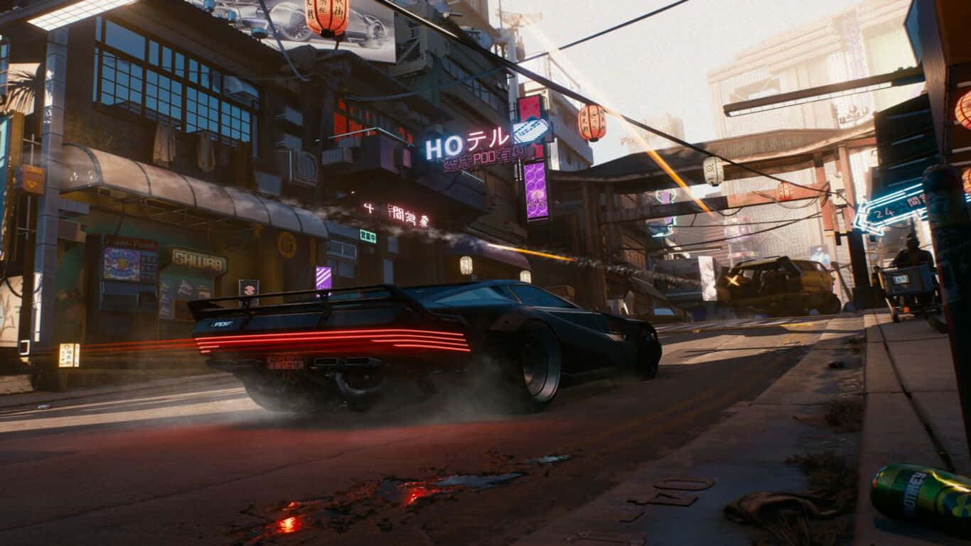 Cyberpunk 2077 Hd Car Streets Background