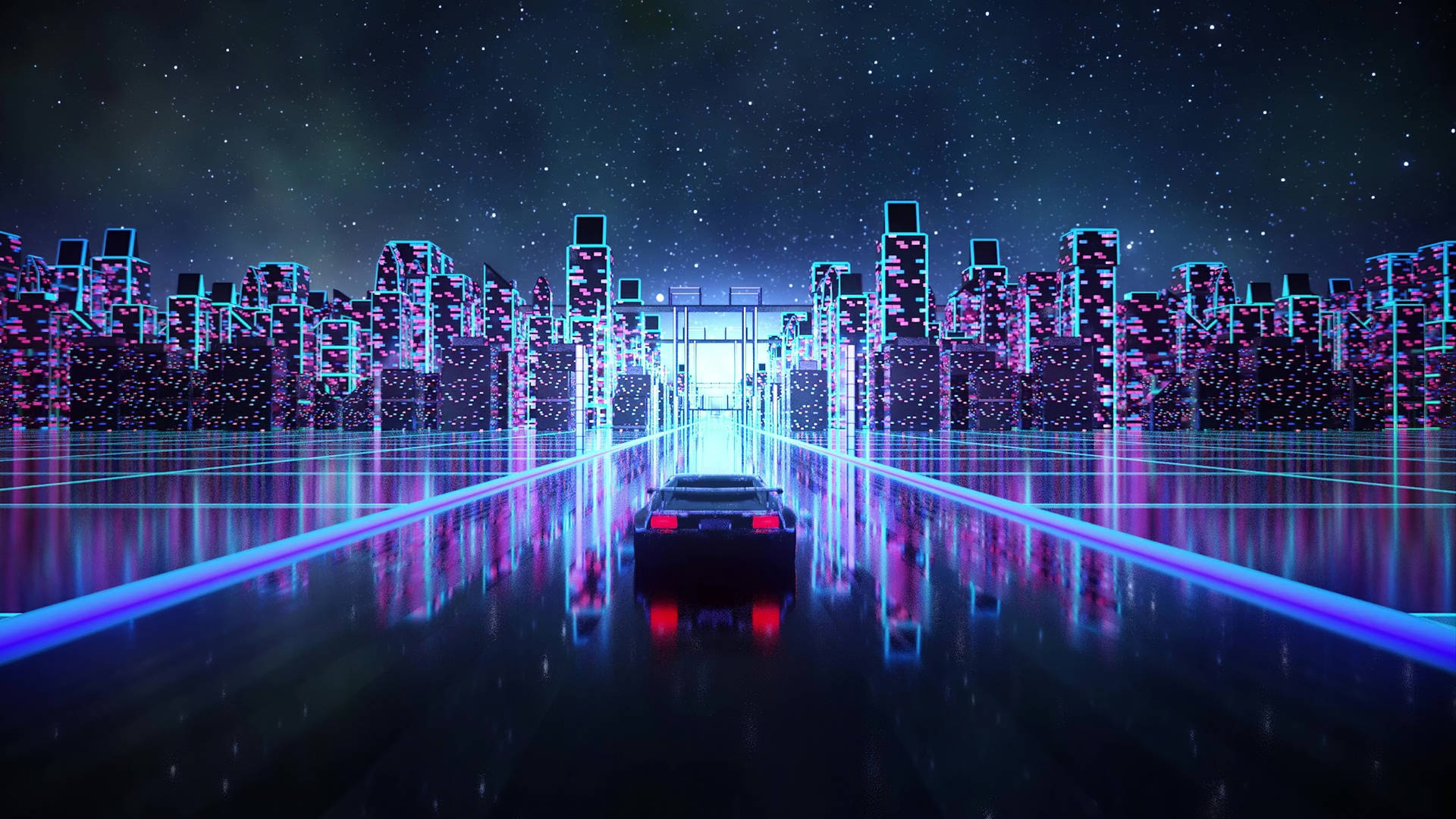 Cyberpunk 2560x1440 Starry Sky City Background