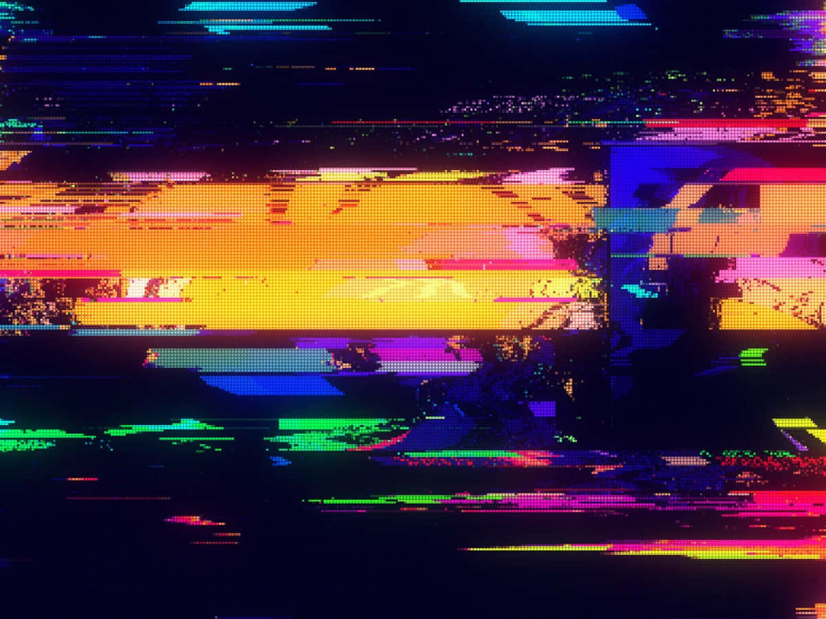 Cyberpunk Aesthetic Glitch Effect Background