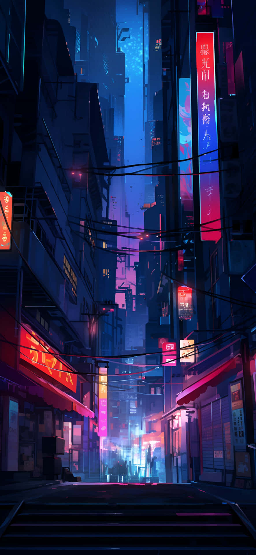 Cyberpunk_ Alley_ Neon_ Glow Background