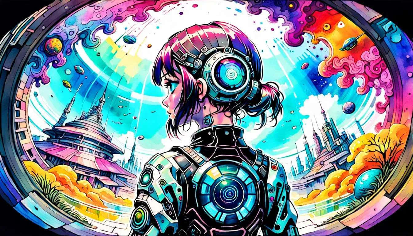 Cyberpunk Anime Portal Background