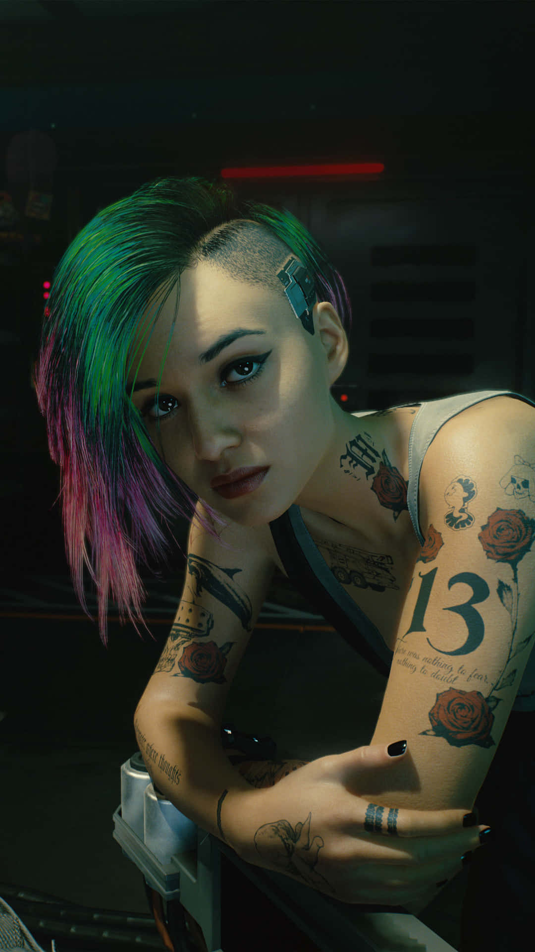 Cyberpunk Characterwith Tattoos Background