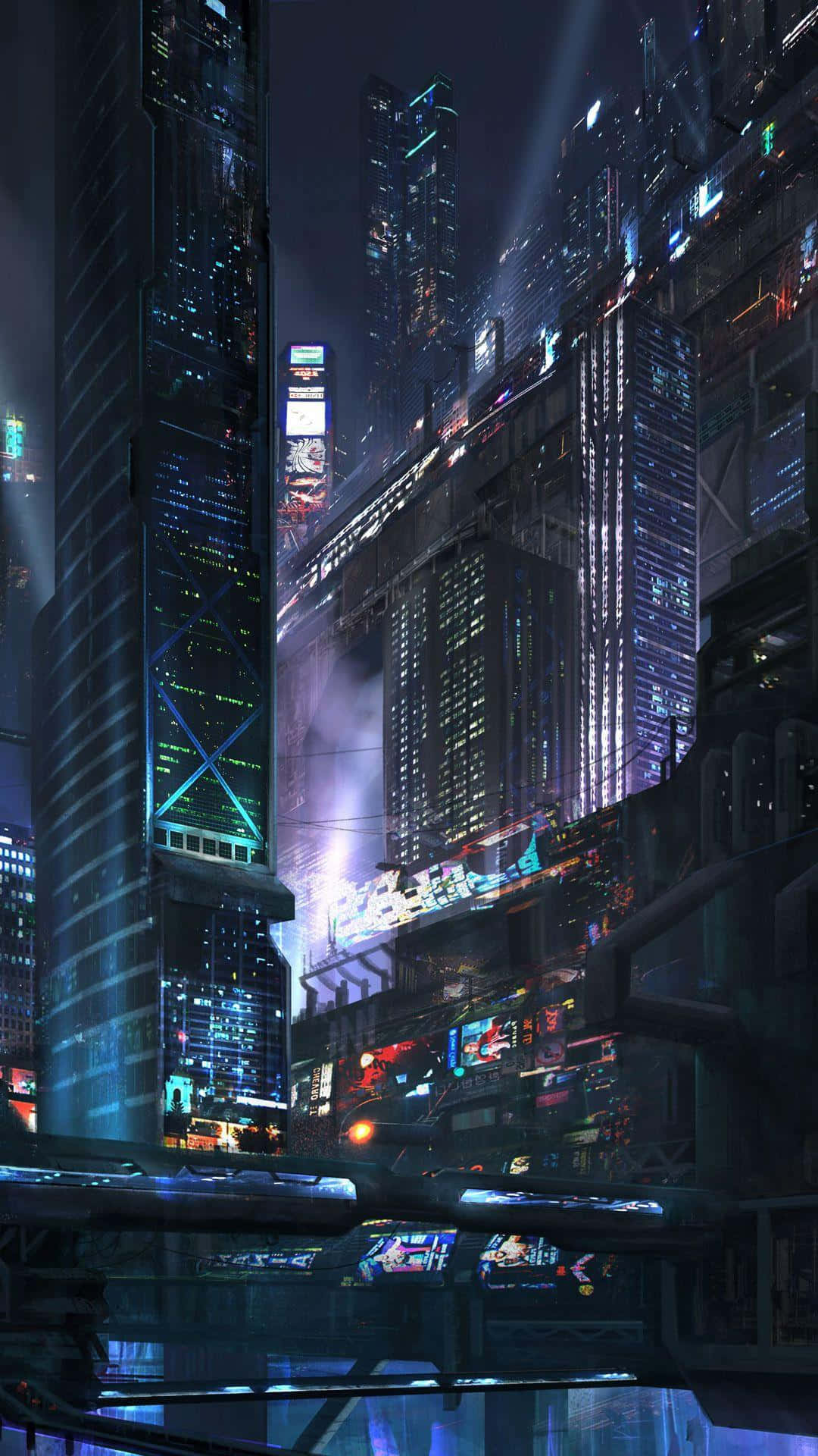 Cyberpunk Cityscape Night View