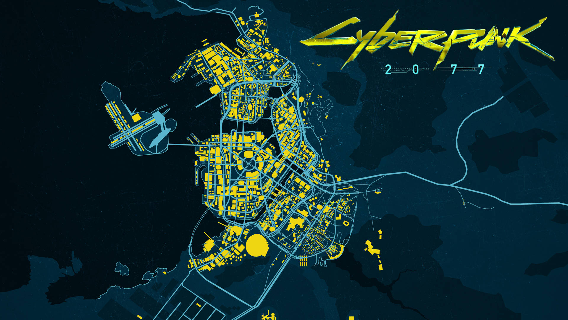 Cyberpunk Desktop Map Background
