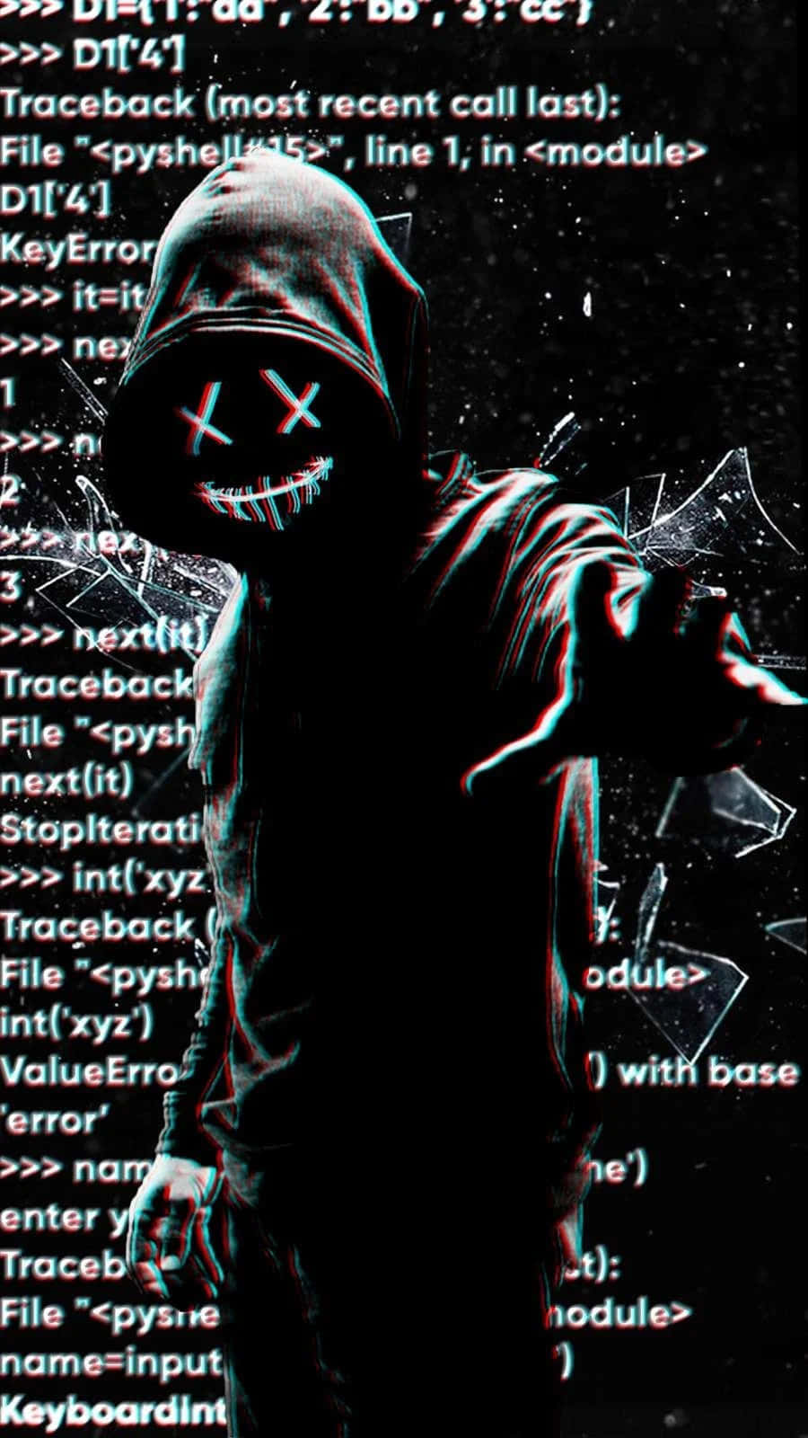 Cyberpunk Hackerin Hoodiewith Code Overlay Background