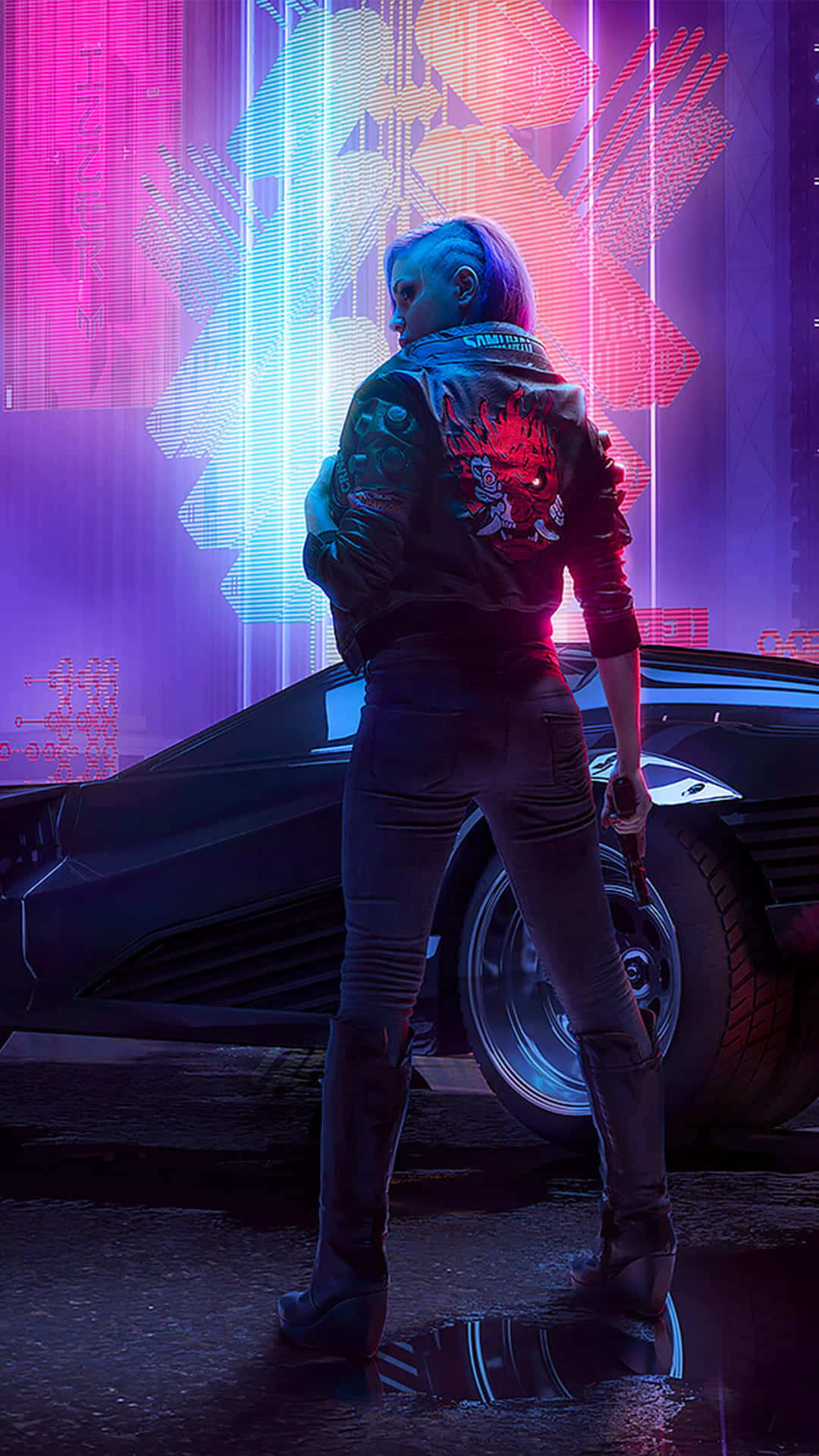 Cyberpunk2077 Characterand Car Background