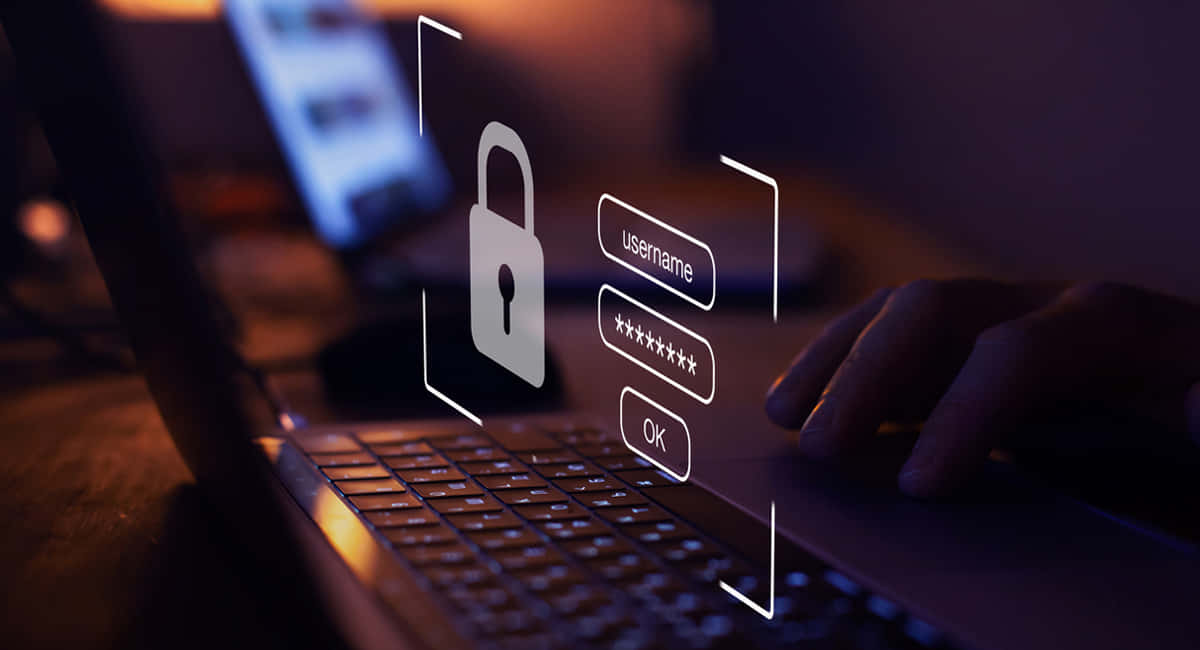 Cybersecurity Login Authentication Concept Background