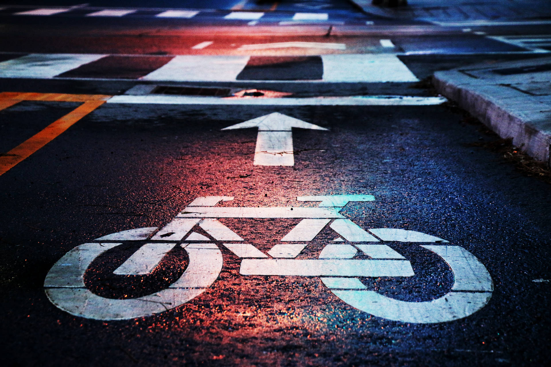 Cycling Lane Sign On Street