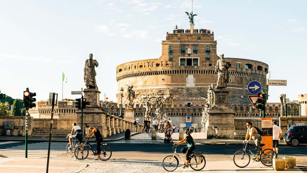 Cycling Near Castel Santangelo Background