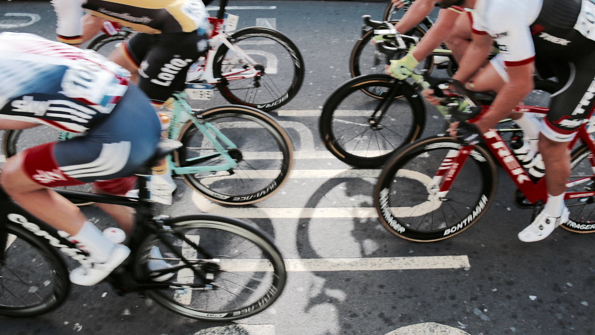 Cycling Race On City Street Background