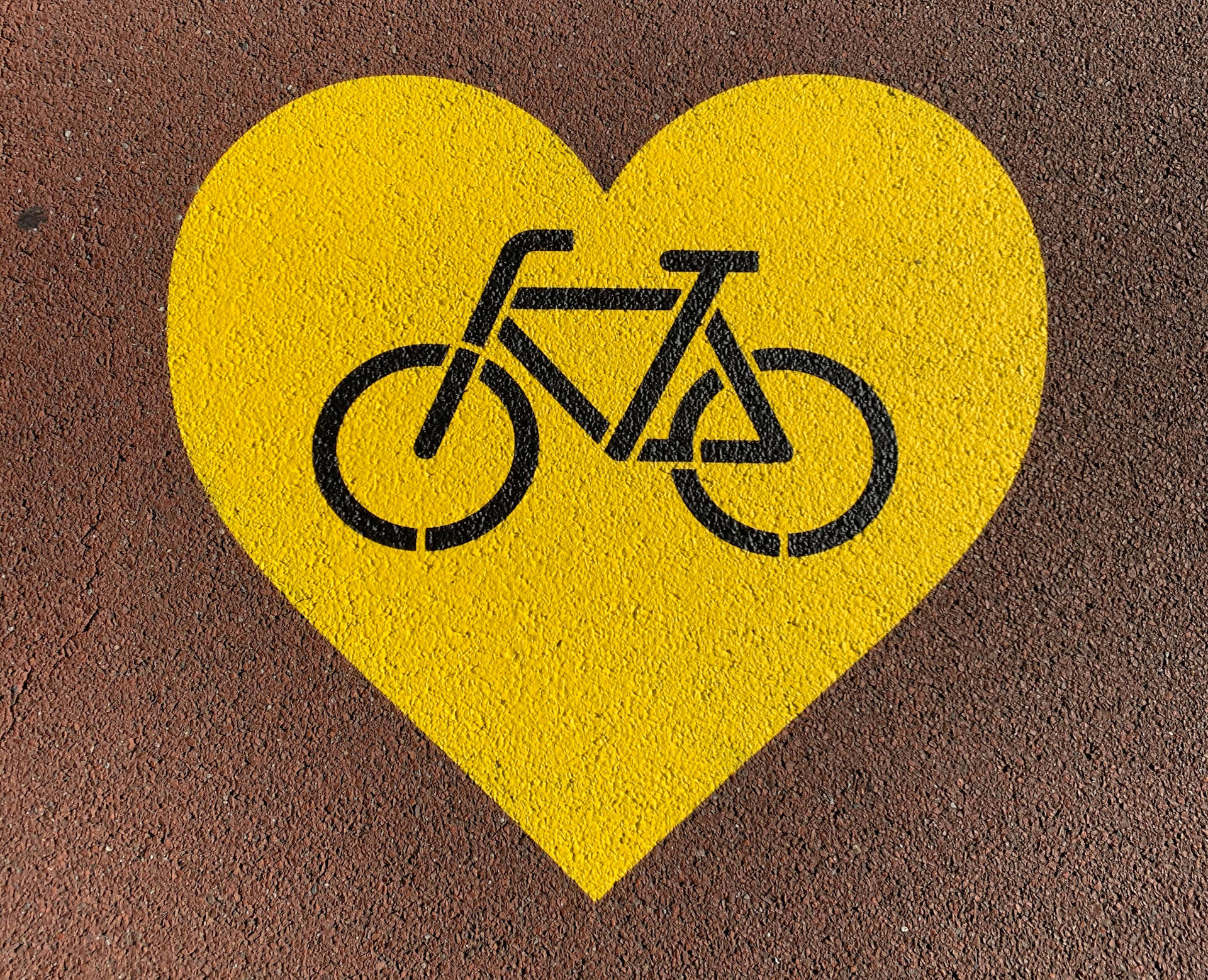 Cycling Yellow Heart Sign