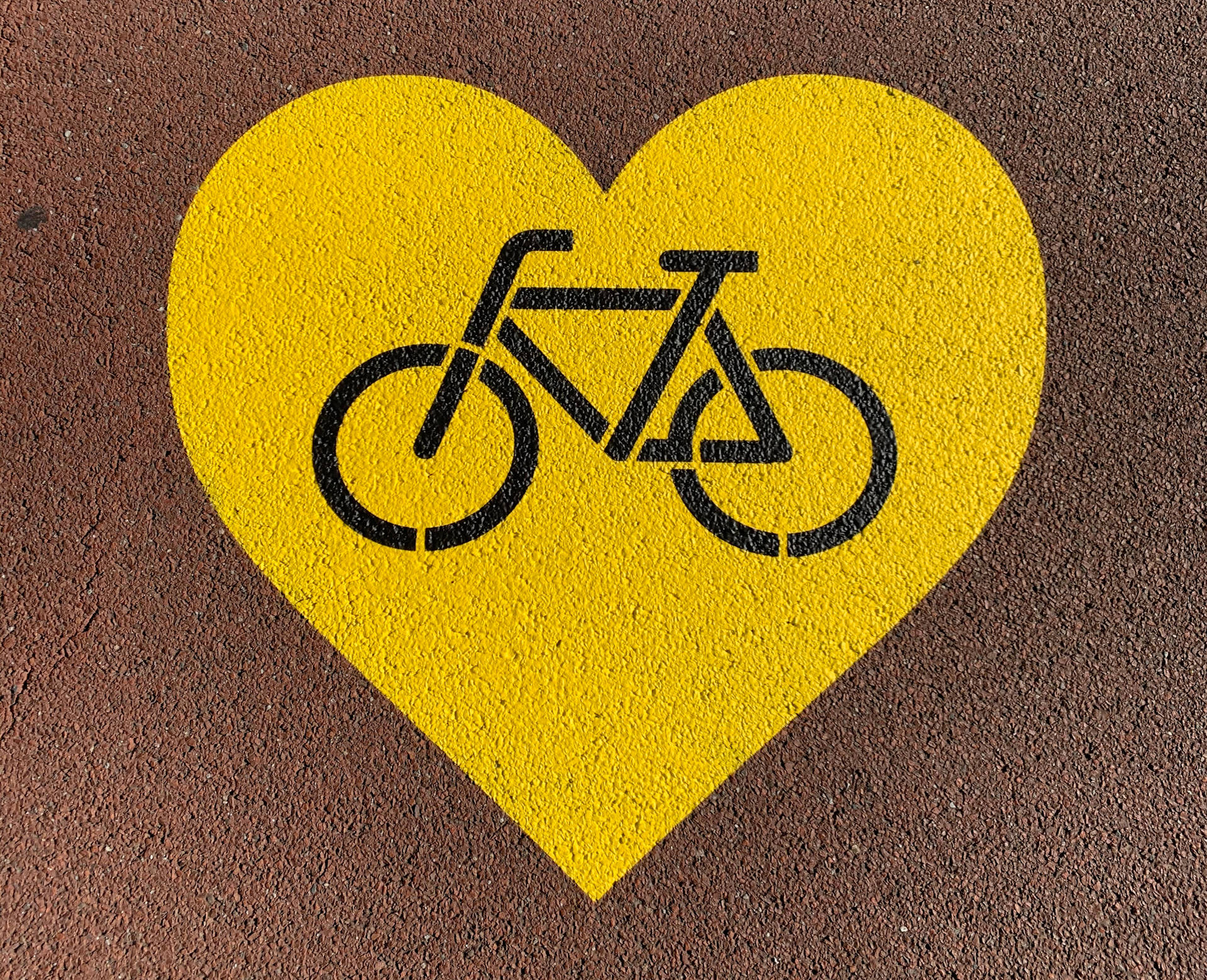 Cycling Yellow Heart Sign Background