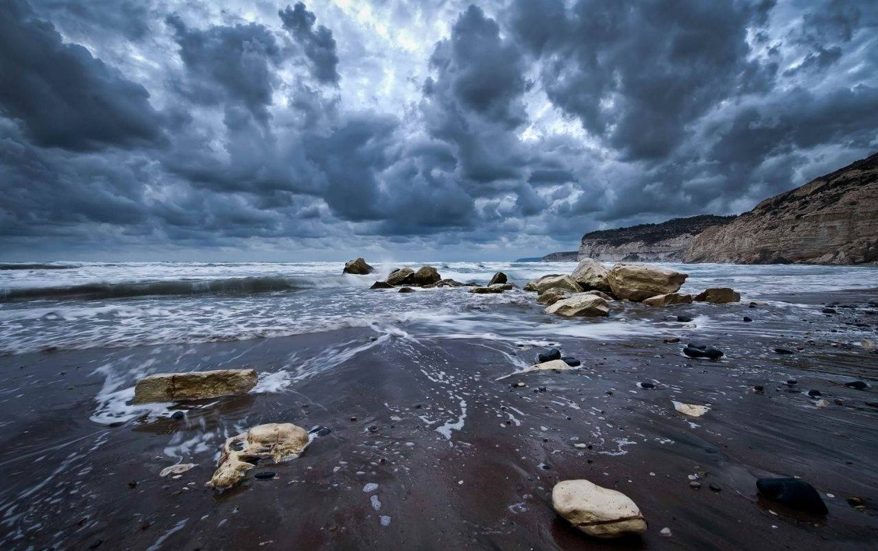 Cyprus Cloudy Ocean Background