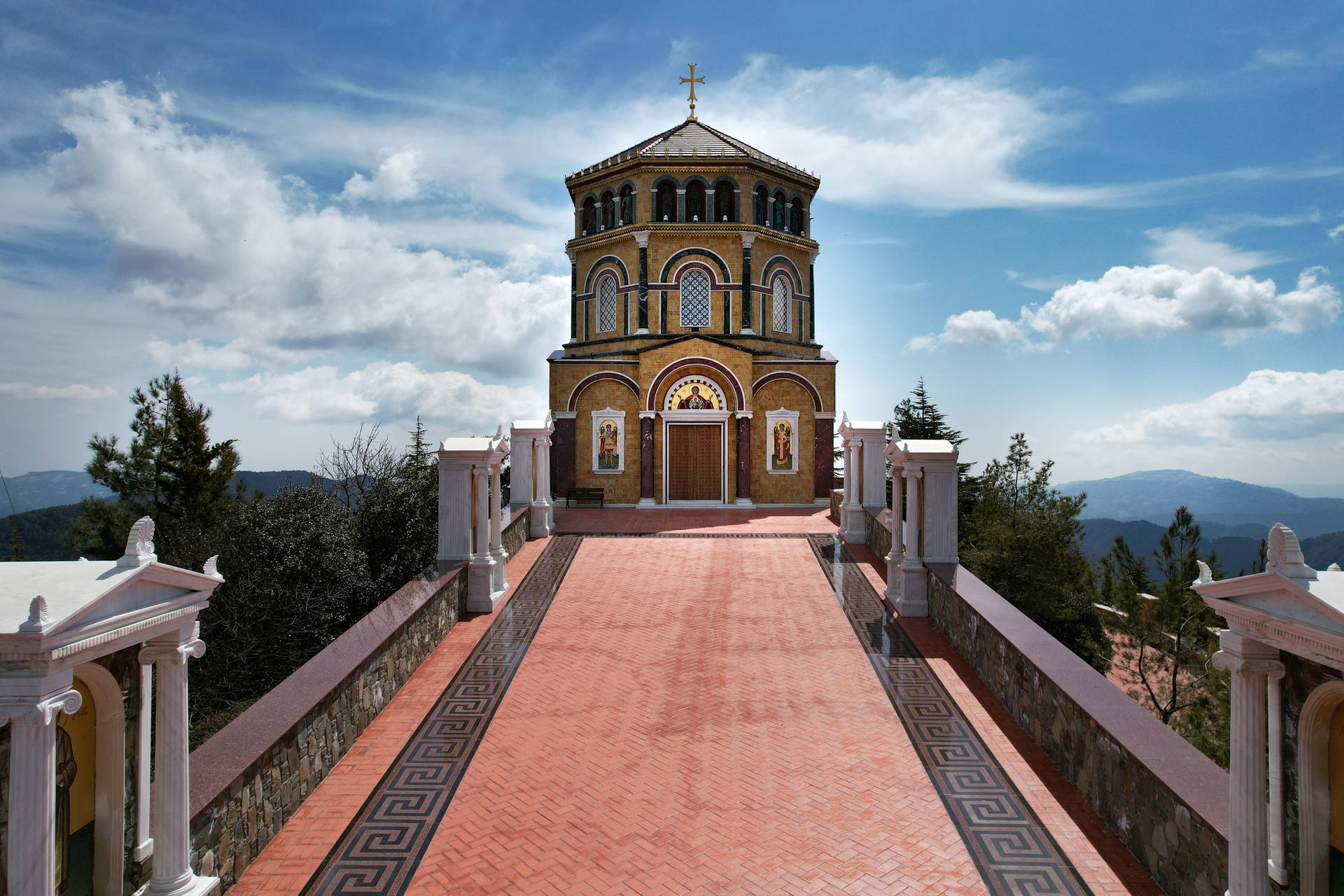 Cyprus Kykkos Monastery Church Background