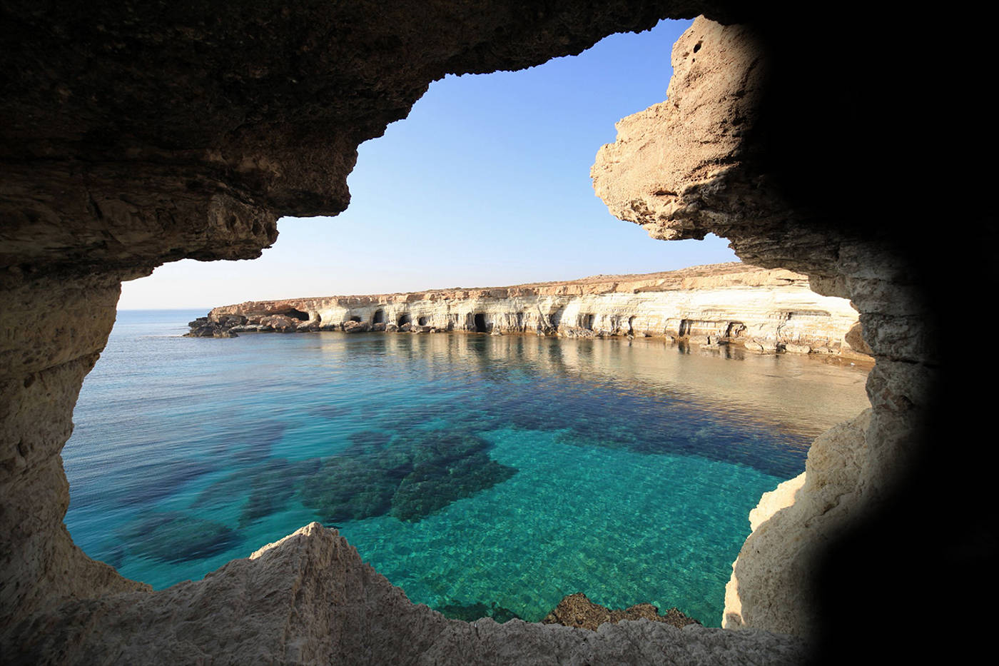 Cyprus Sea Caves Background