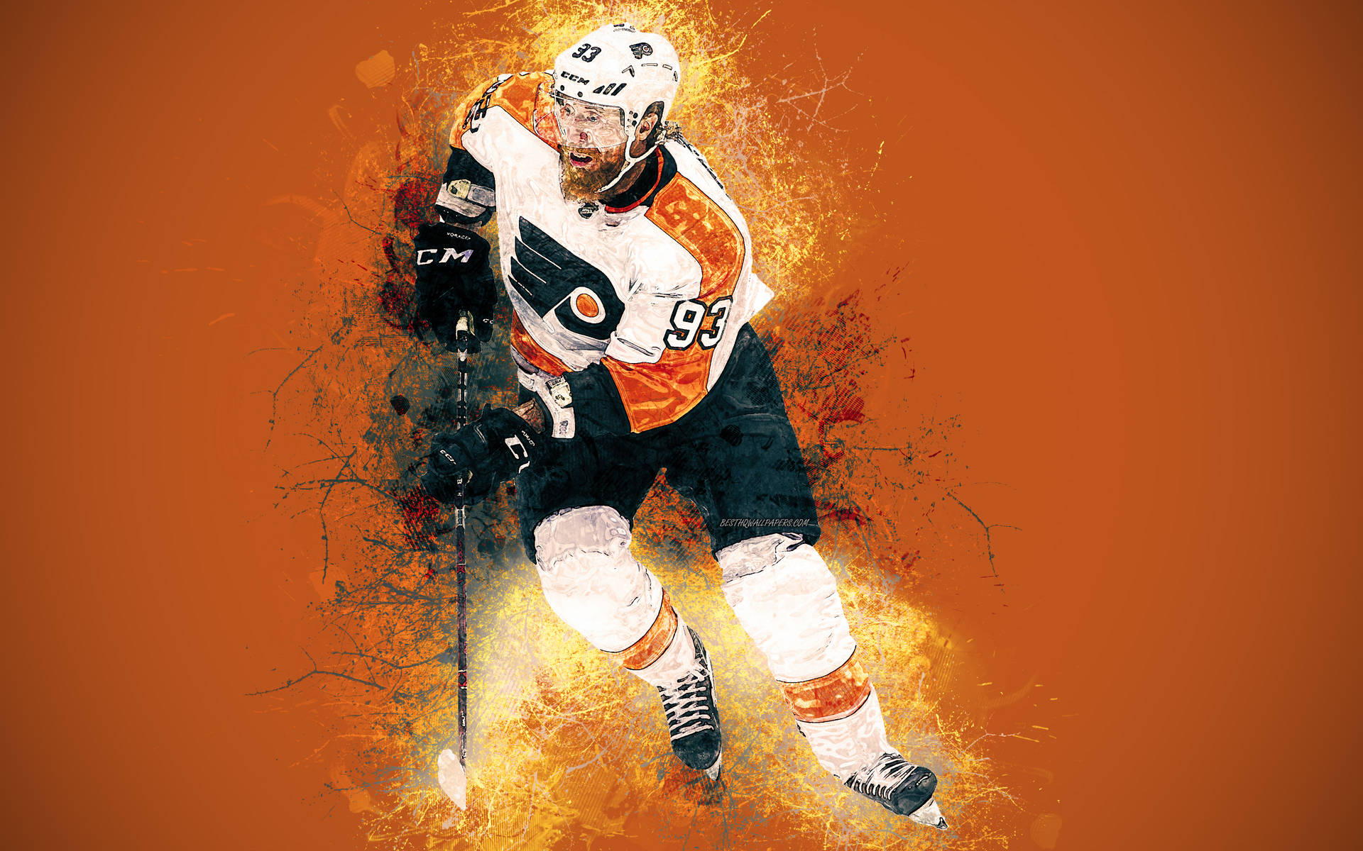 Czech Professional Ice Hockey Right Winger Jakub Voracek Poster Art Background