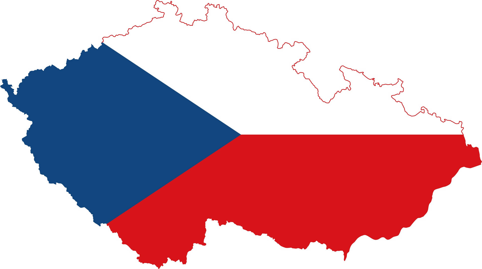 Czech Republic Flag Encased In Country Map Background