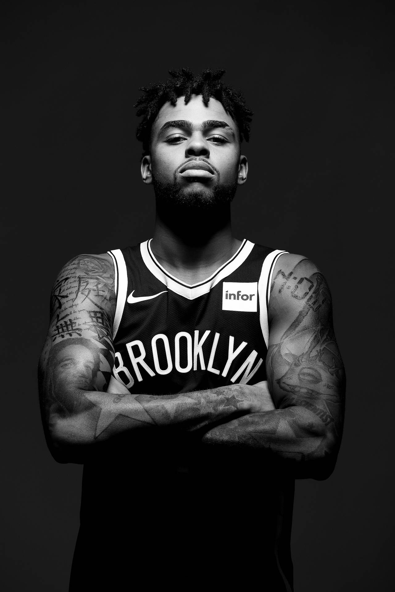 D'angelo Russell Greyscale Background