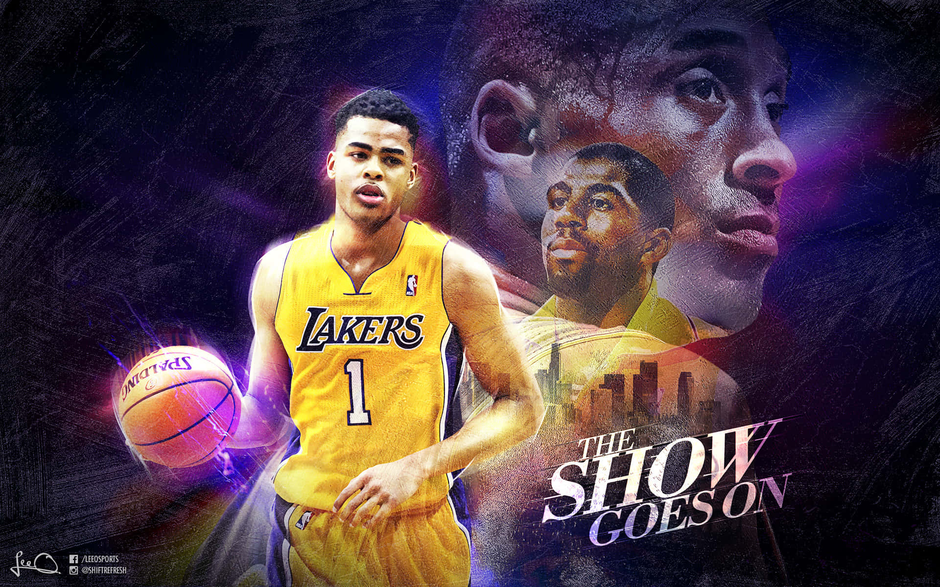 D'angelo Russell Lakers Collage Background