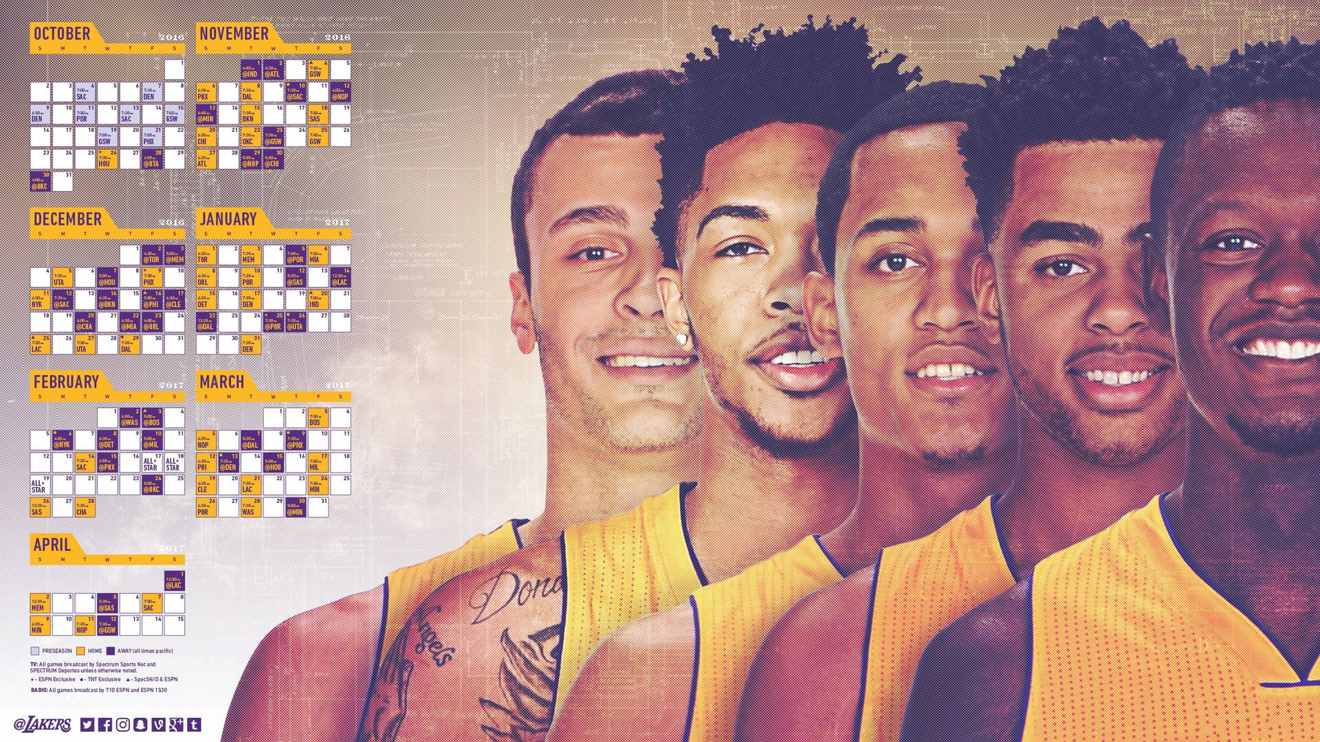 D'angelo Russell Los Angeles Lakers Poster Background