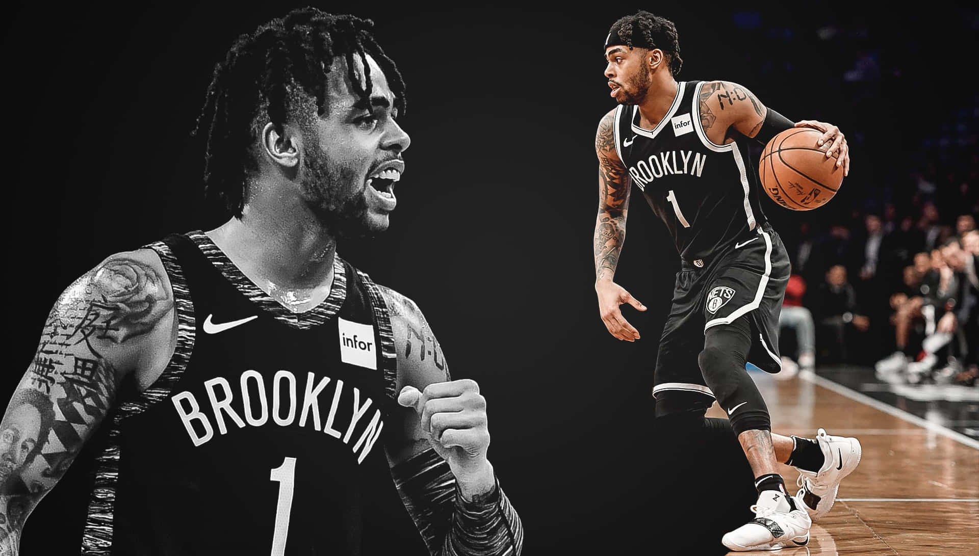 D'angelo Russell Simple Collage Background