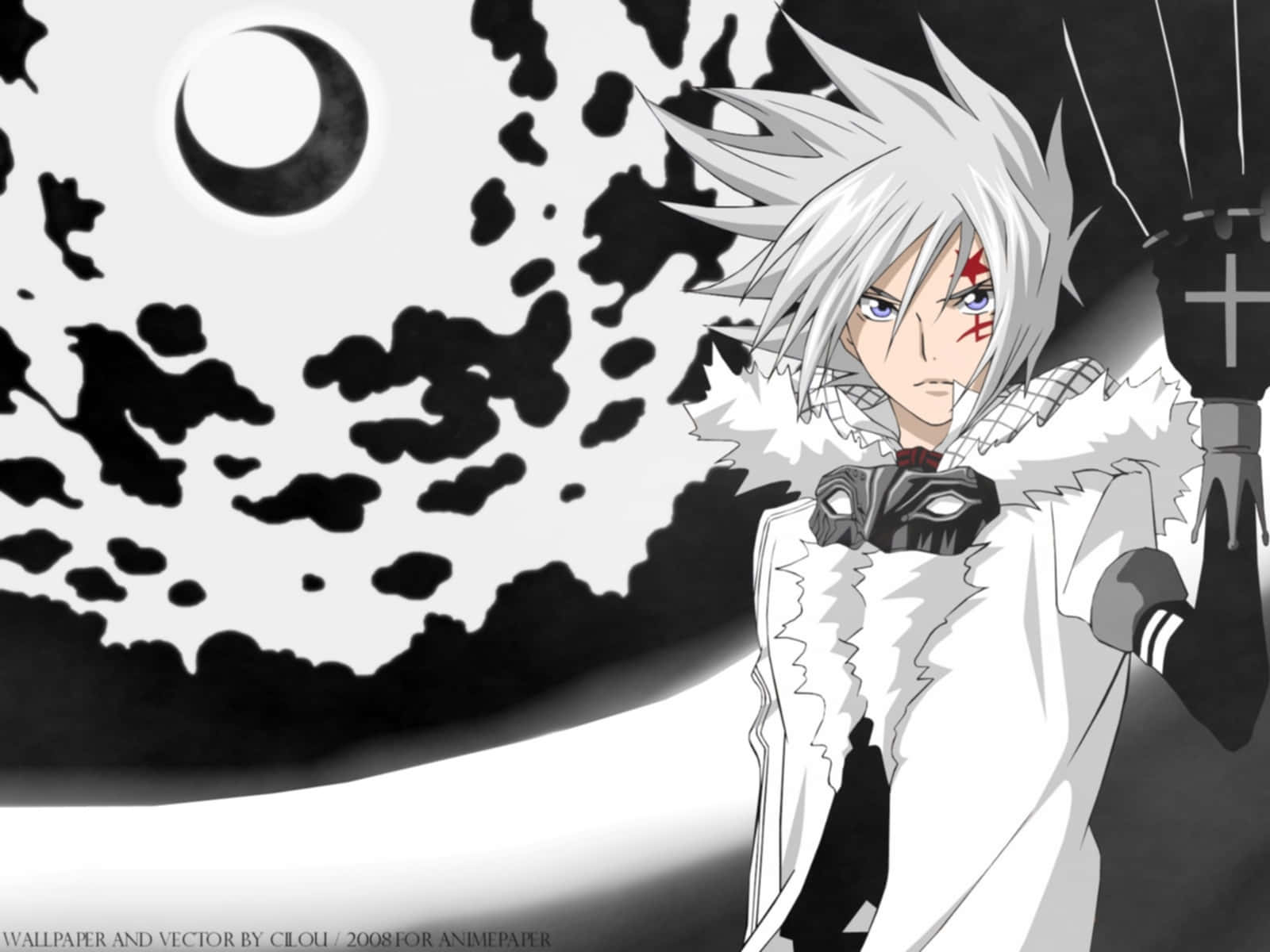 D Gray Man Allen Walker Black Cross Glove Background