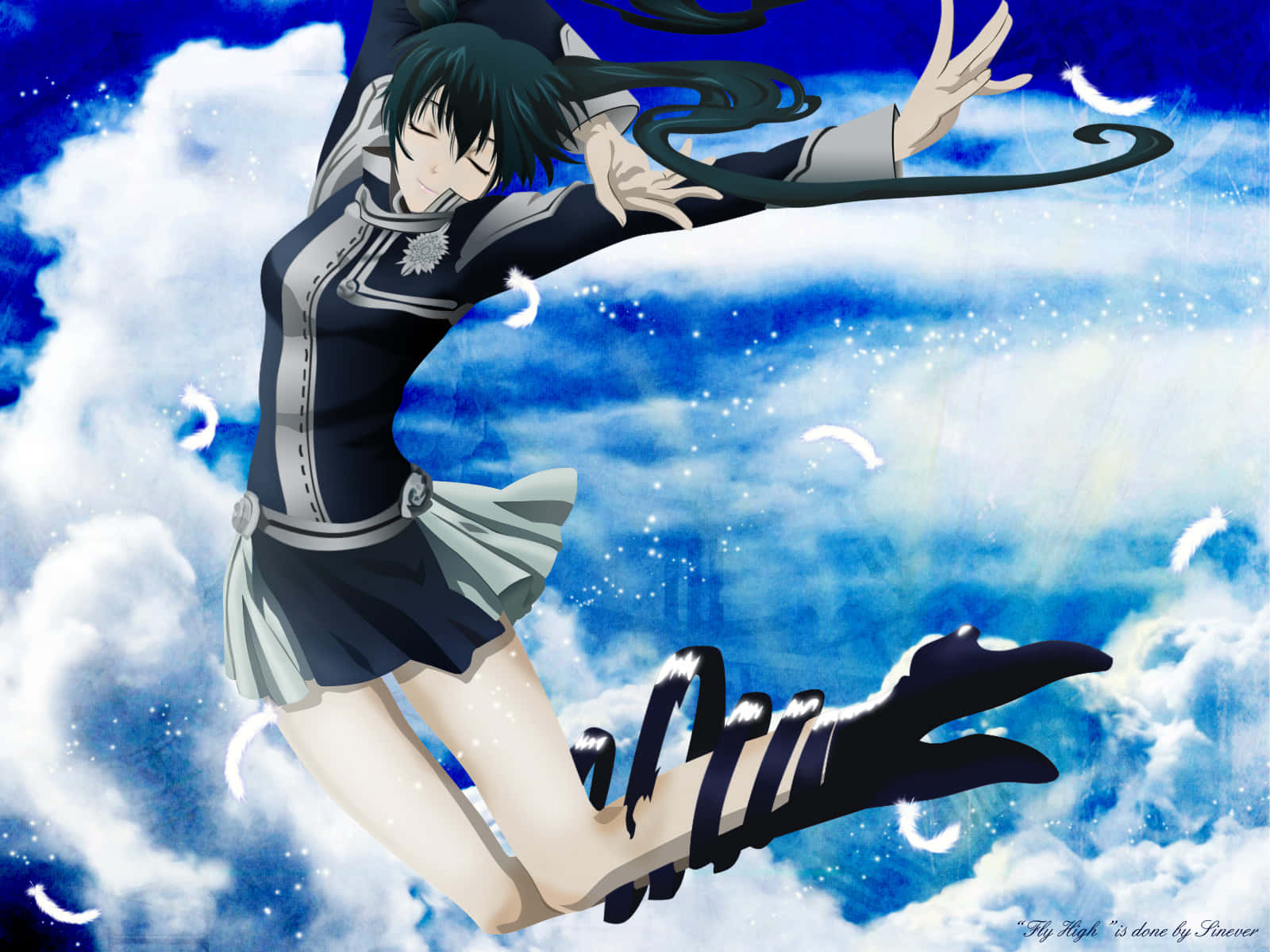 D Gray Man Lenalee Floating Clouds Background