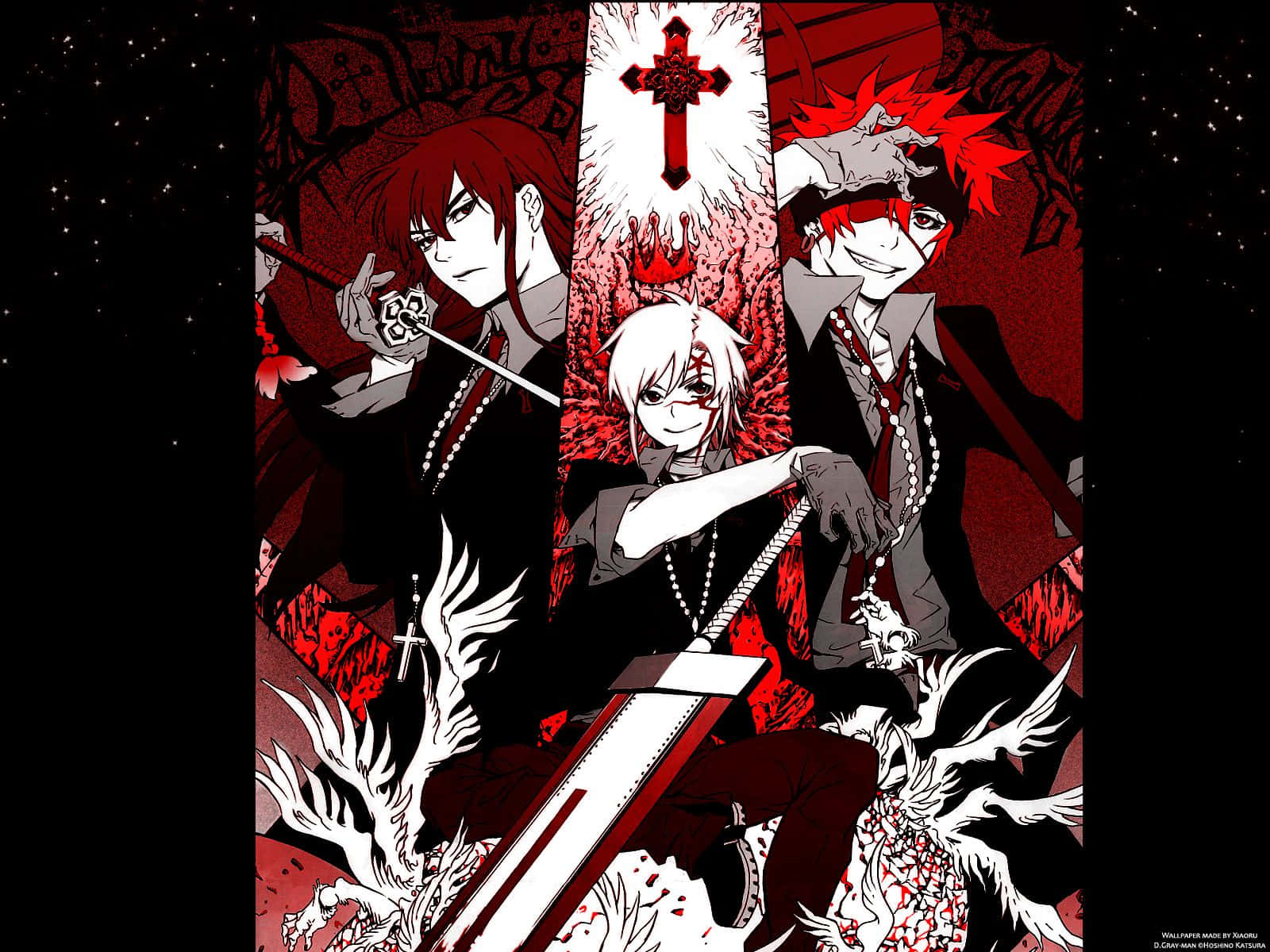 D Gray Man Red Characters Background