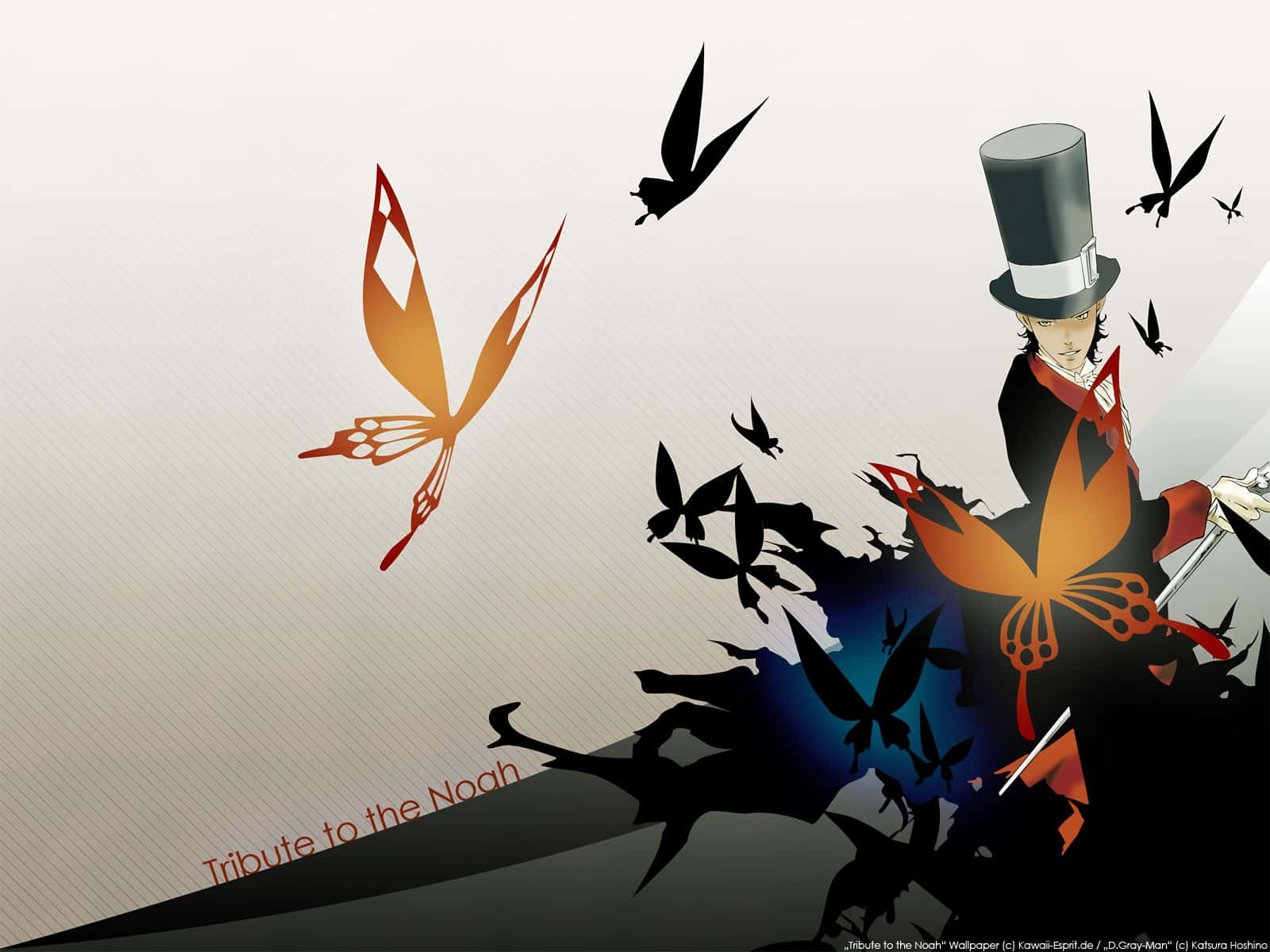 D Gray Man Tyki Mikk Butterflies Background