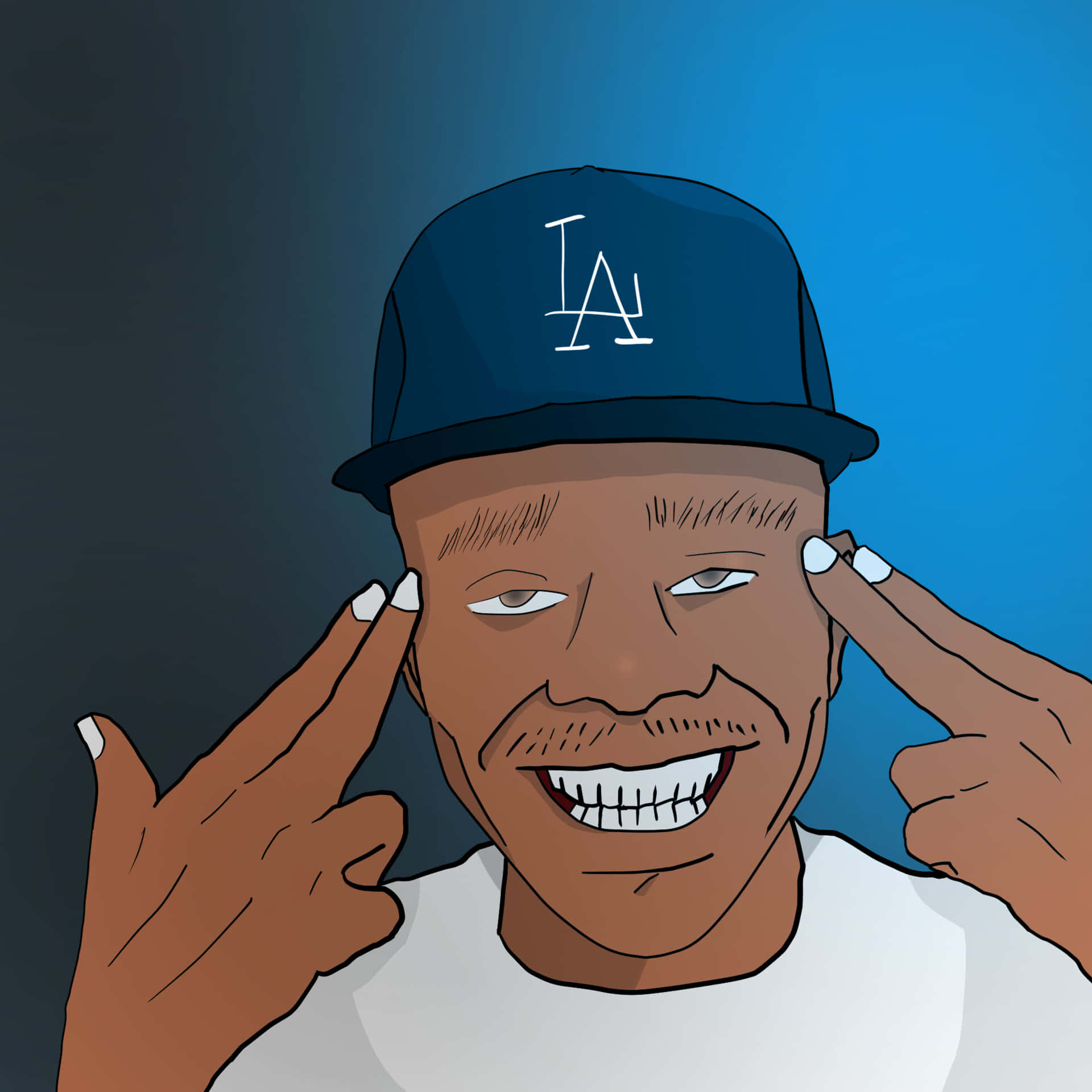 Dababy Cartoon In A White Shirt Background