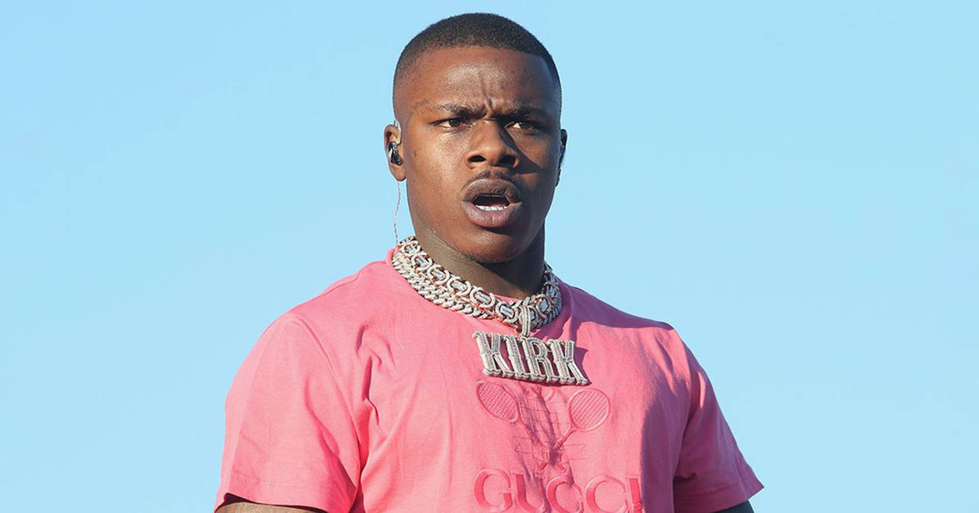 Dababy In Pink Shirt Performance Outfit Background