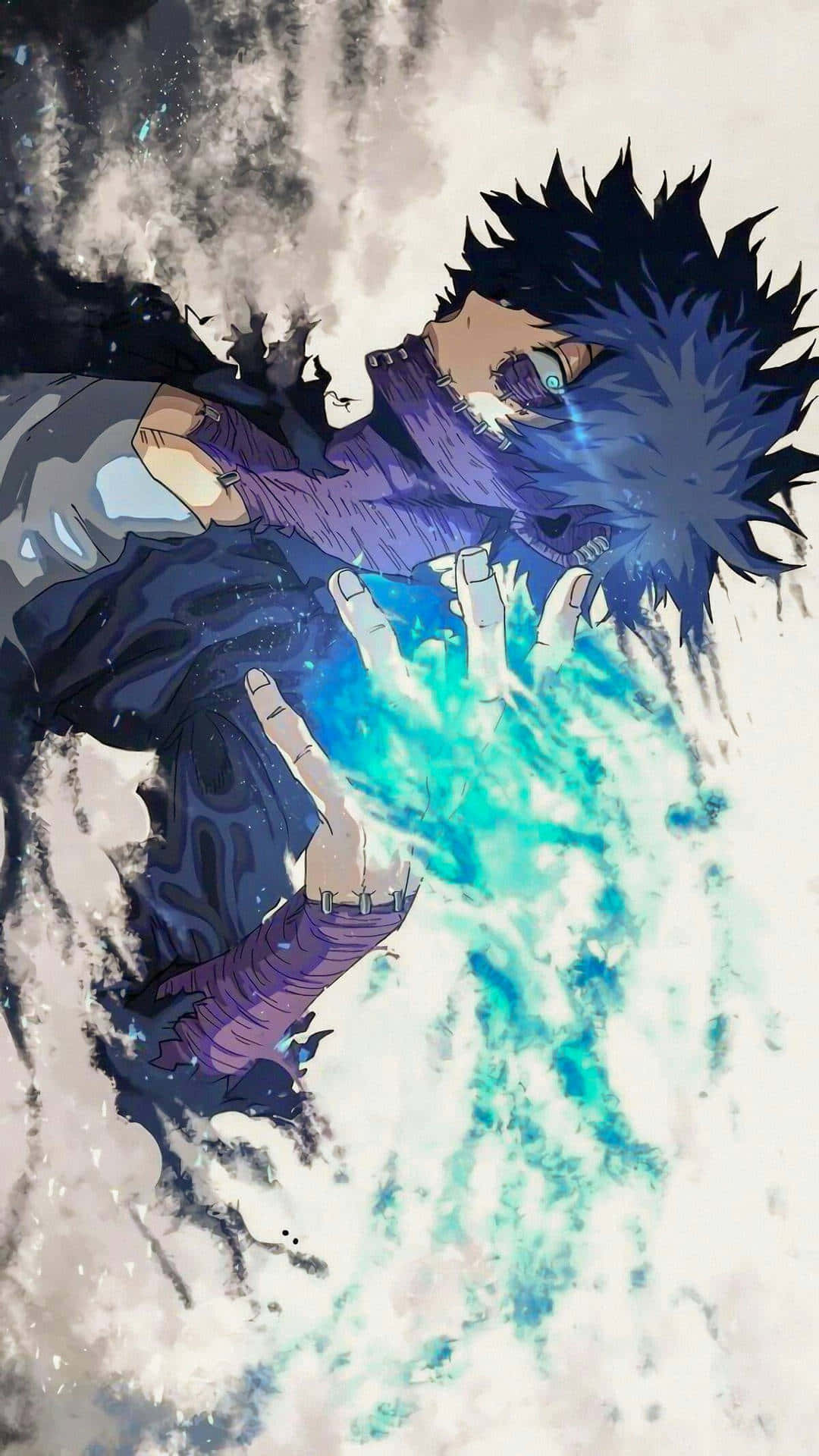 Dabi Blue Flame Art Phone Background