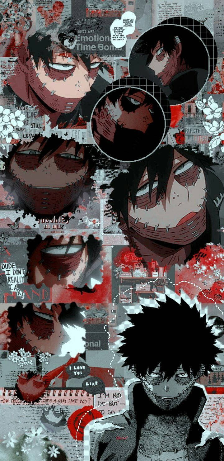 Dabi Grim Face Collage Aesthetic Background