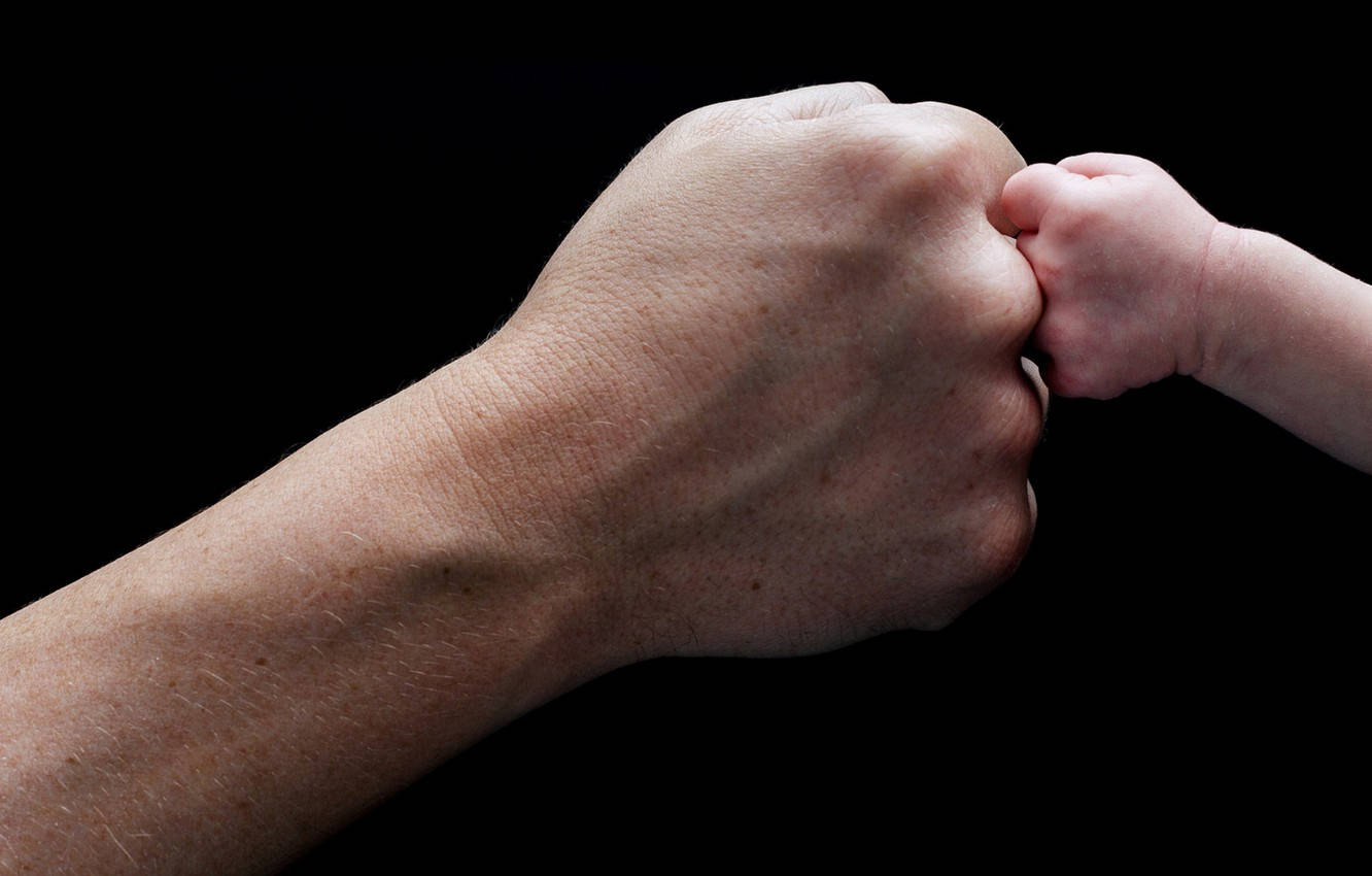 Dad And Baby Fist Bump Background