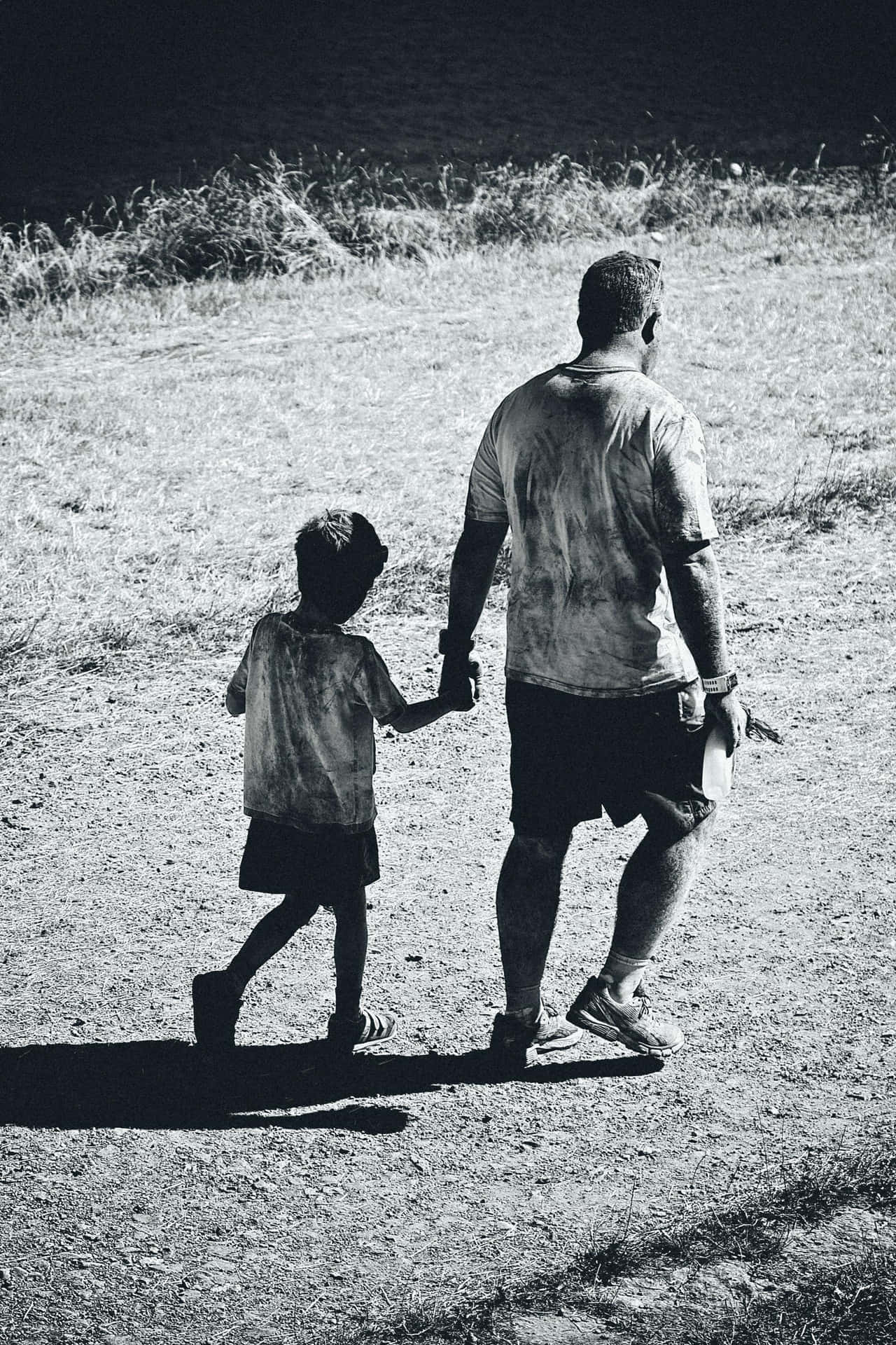 Daddy And Son Walking Background