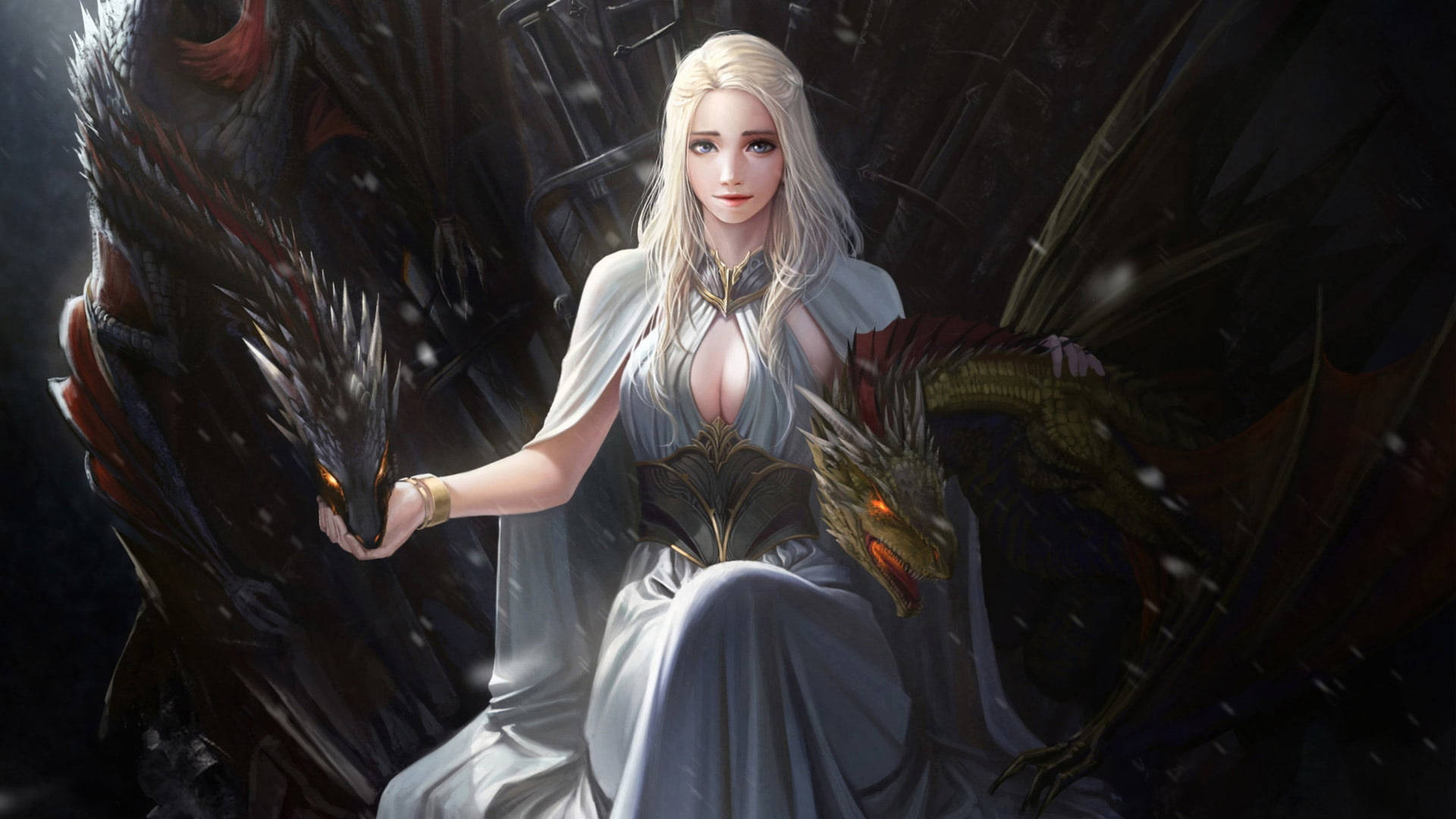 Daenerys Targaryen Iron Throne Fantasy Background