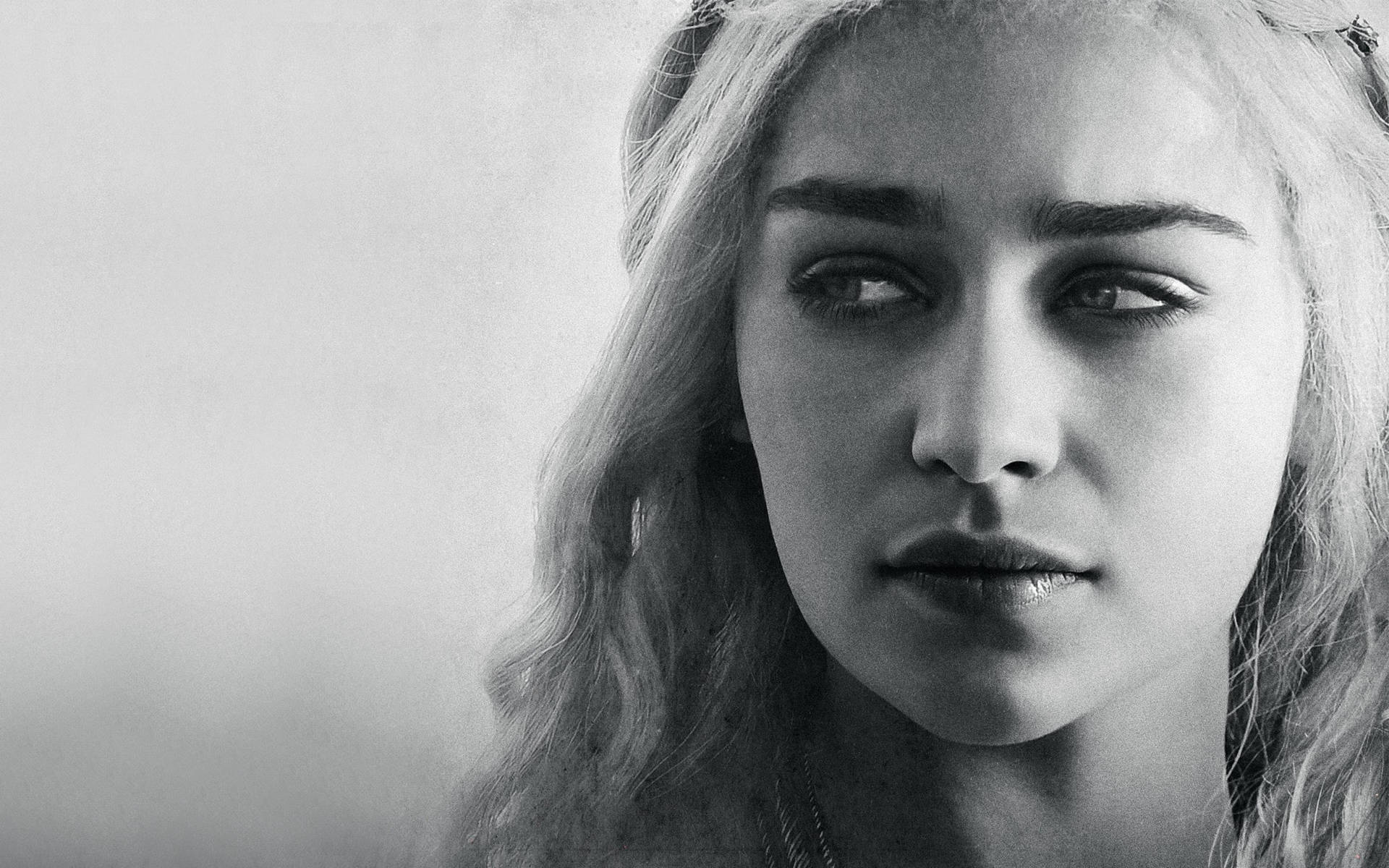Daenerys Targaryen Monochrome Portrait Background