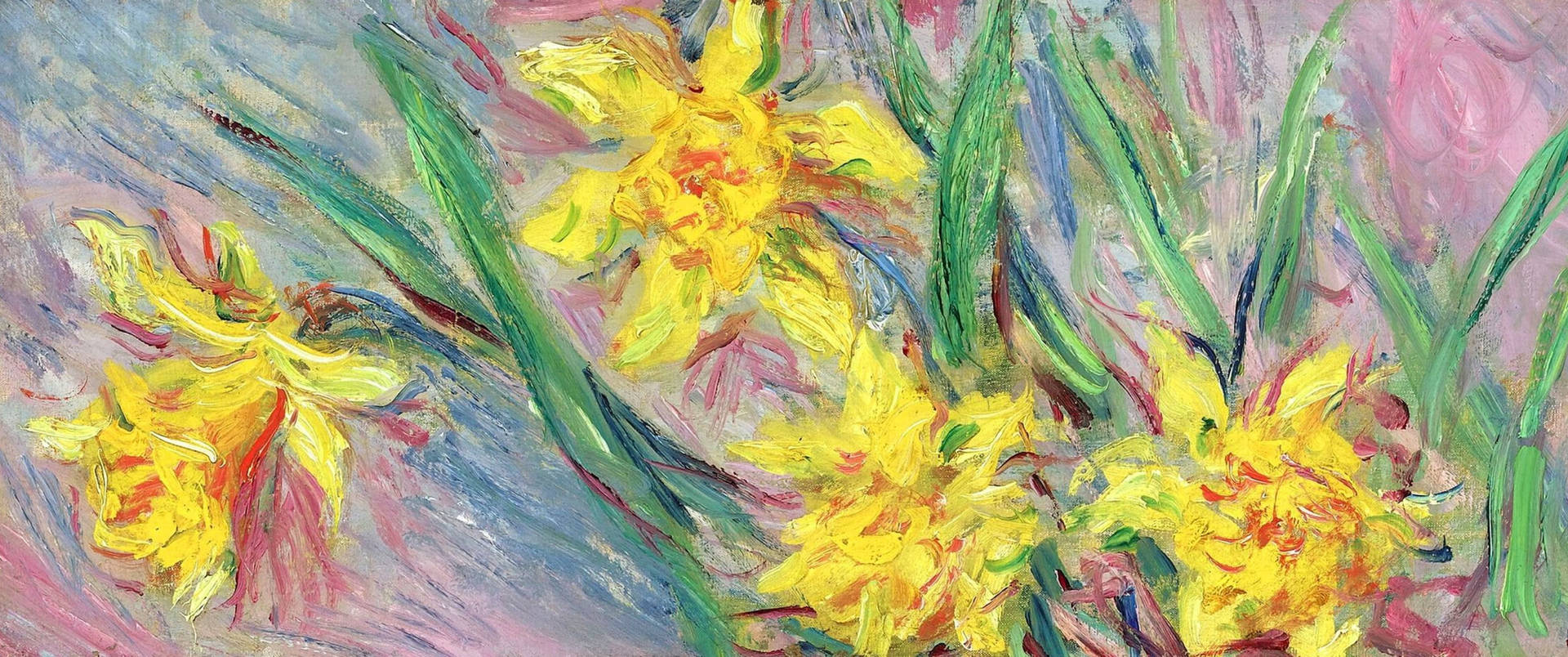 Daffodils Art By Claude Monet Background