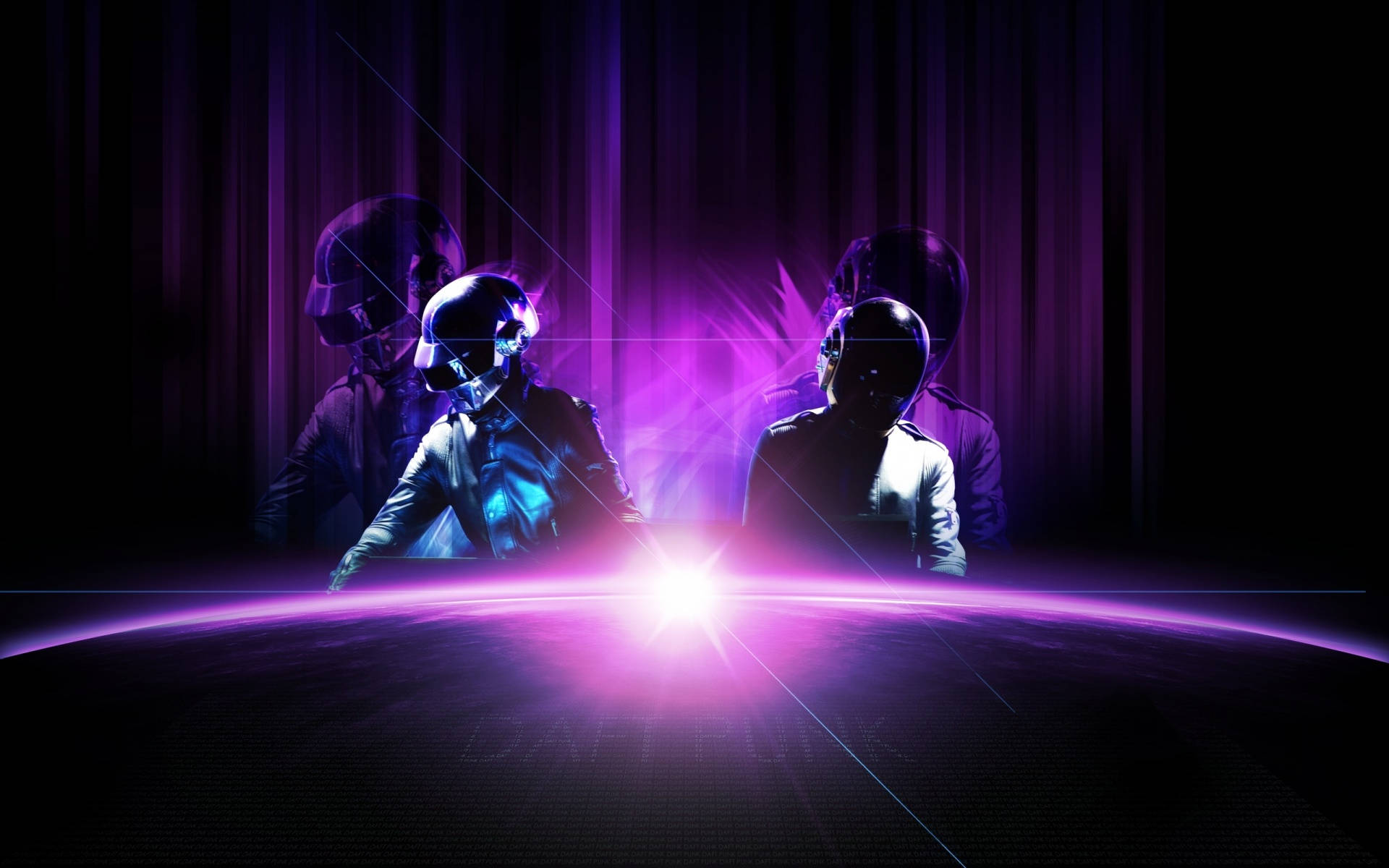 Daft Punk Aesthetic Purple Neon Computer Background