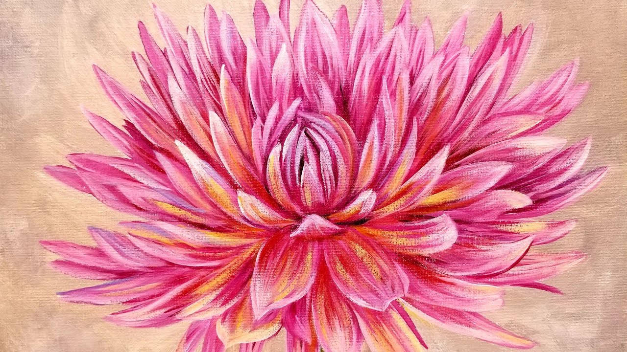 Dahlia Oil Painting Background