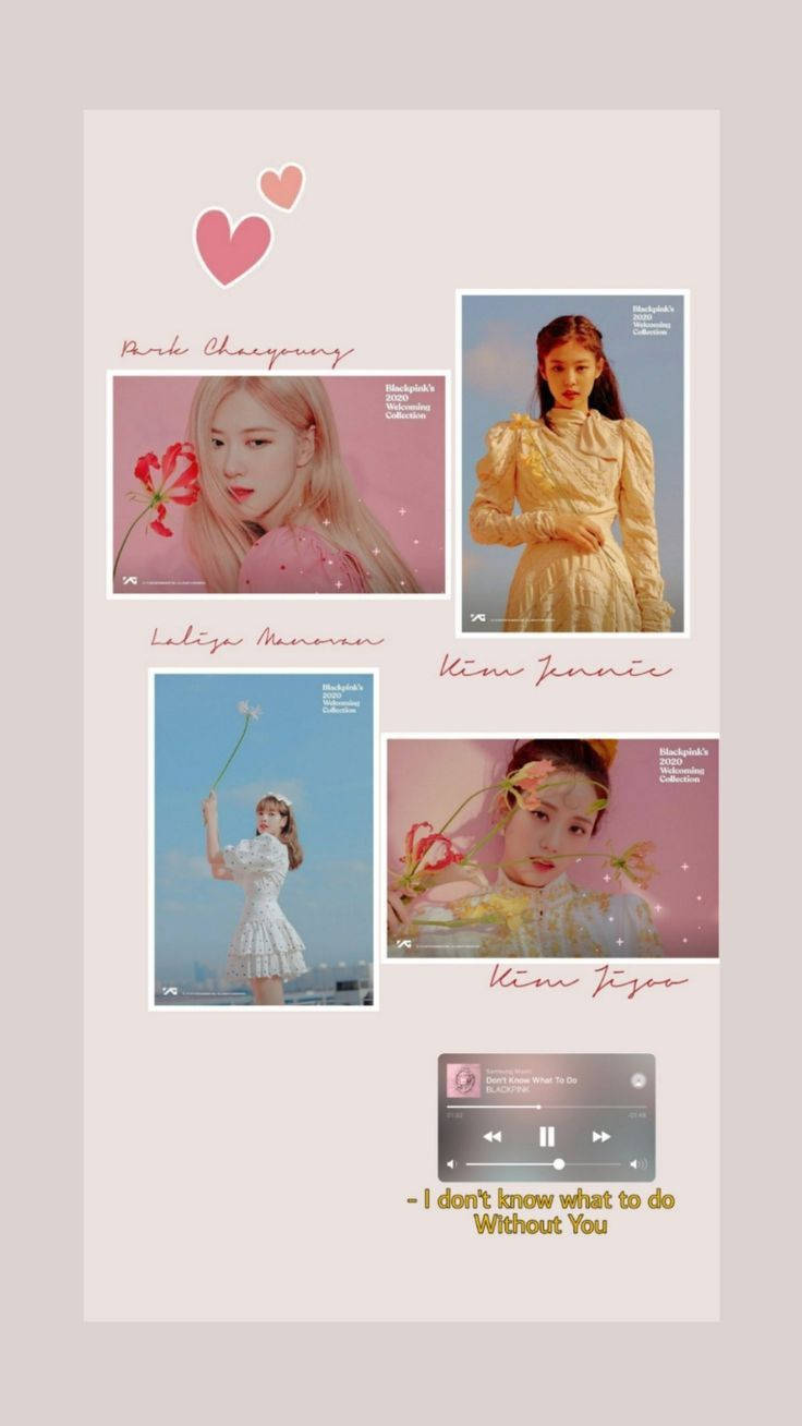 Dainty Floral Blackpink Aesthetic Background