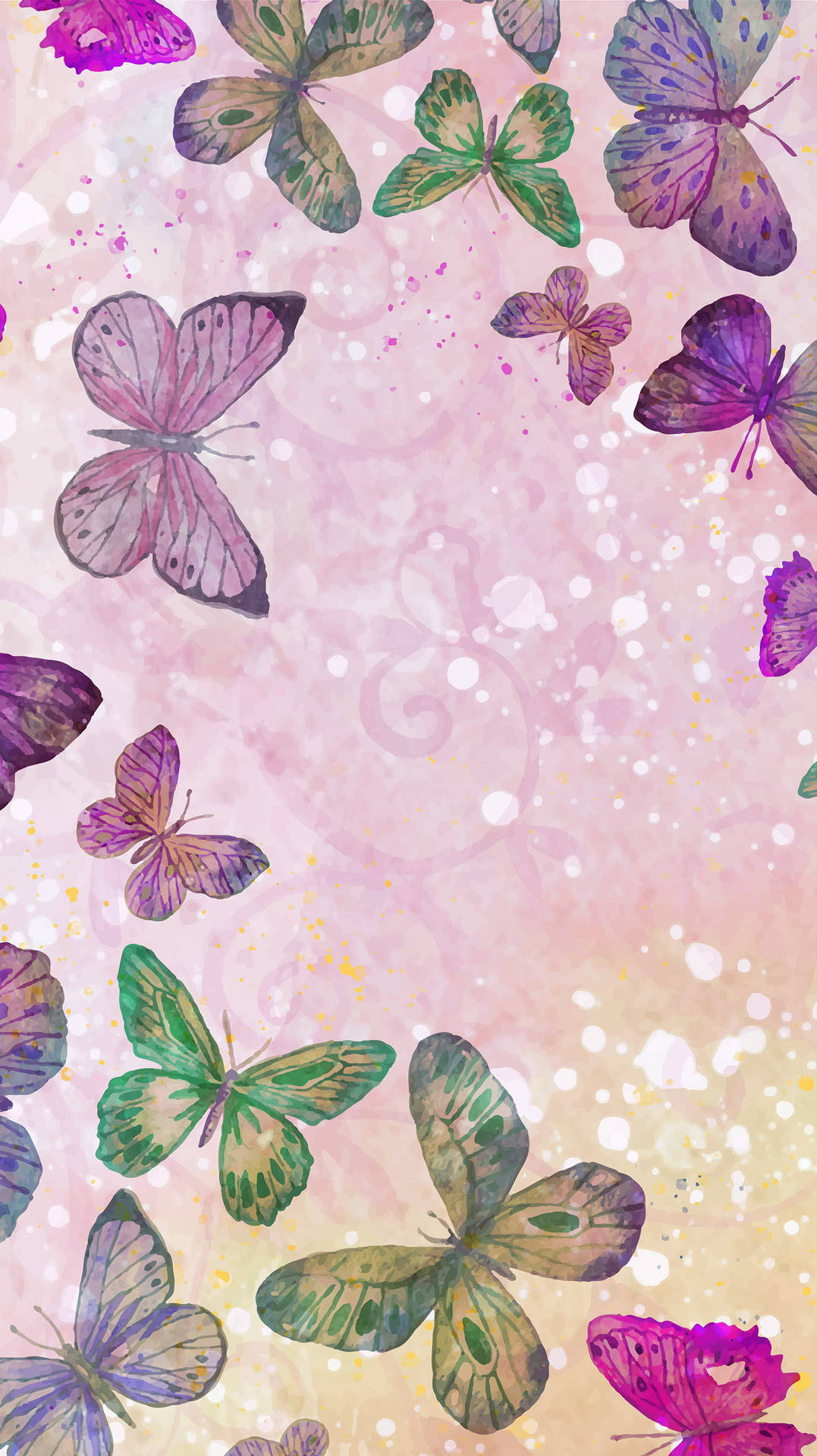 Dainty Purple Butterfly Phone Background