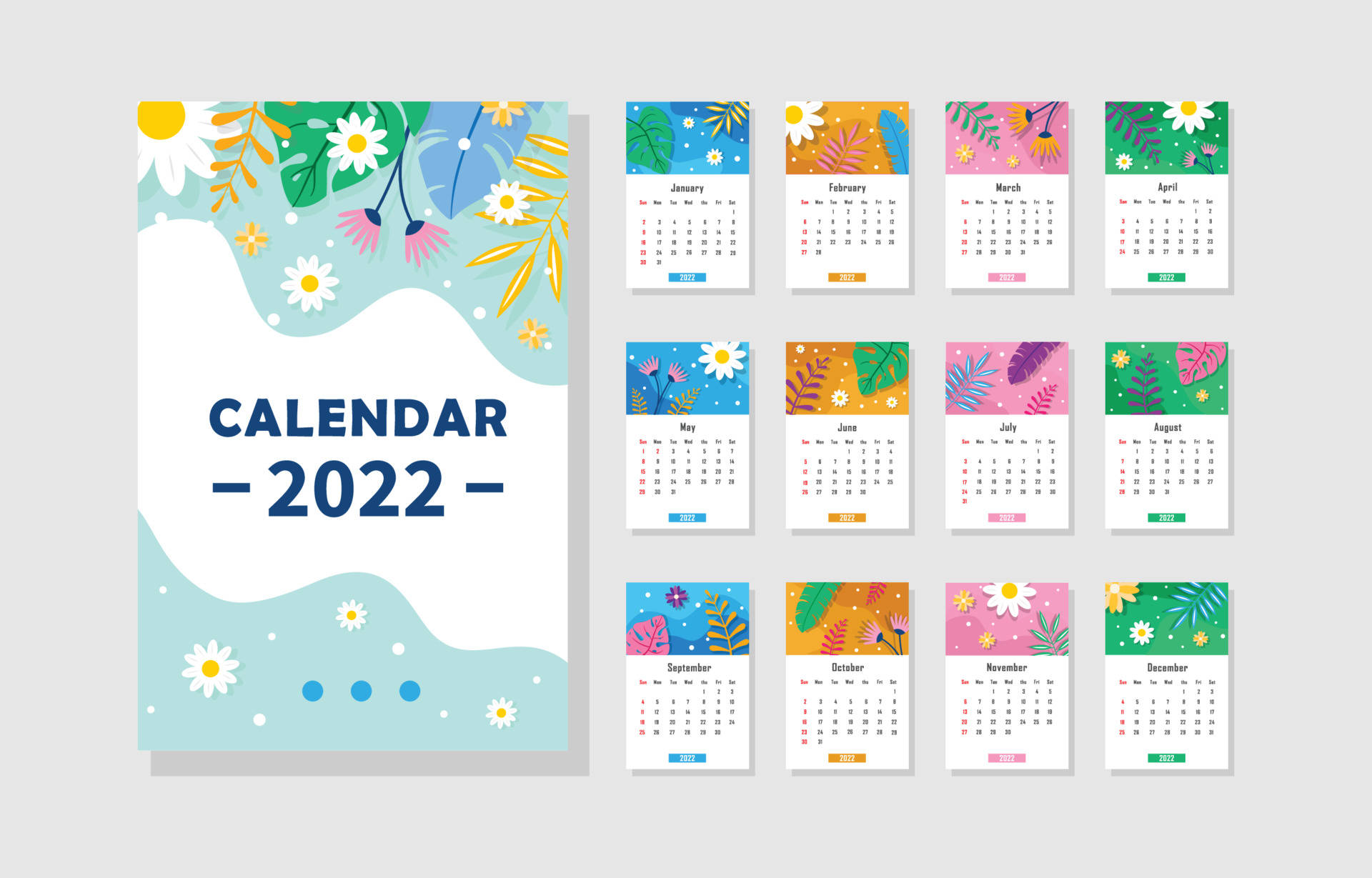 Daisy 2022 Calendar Background