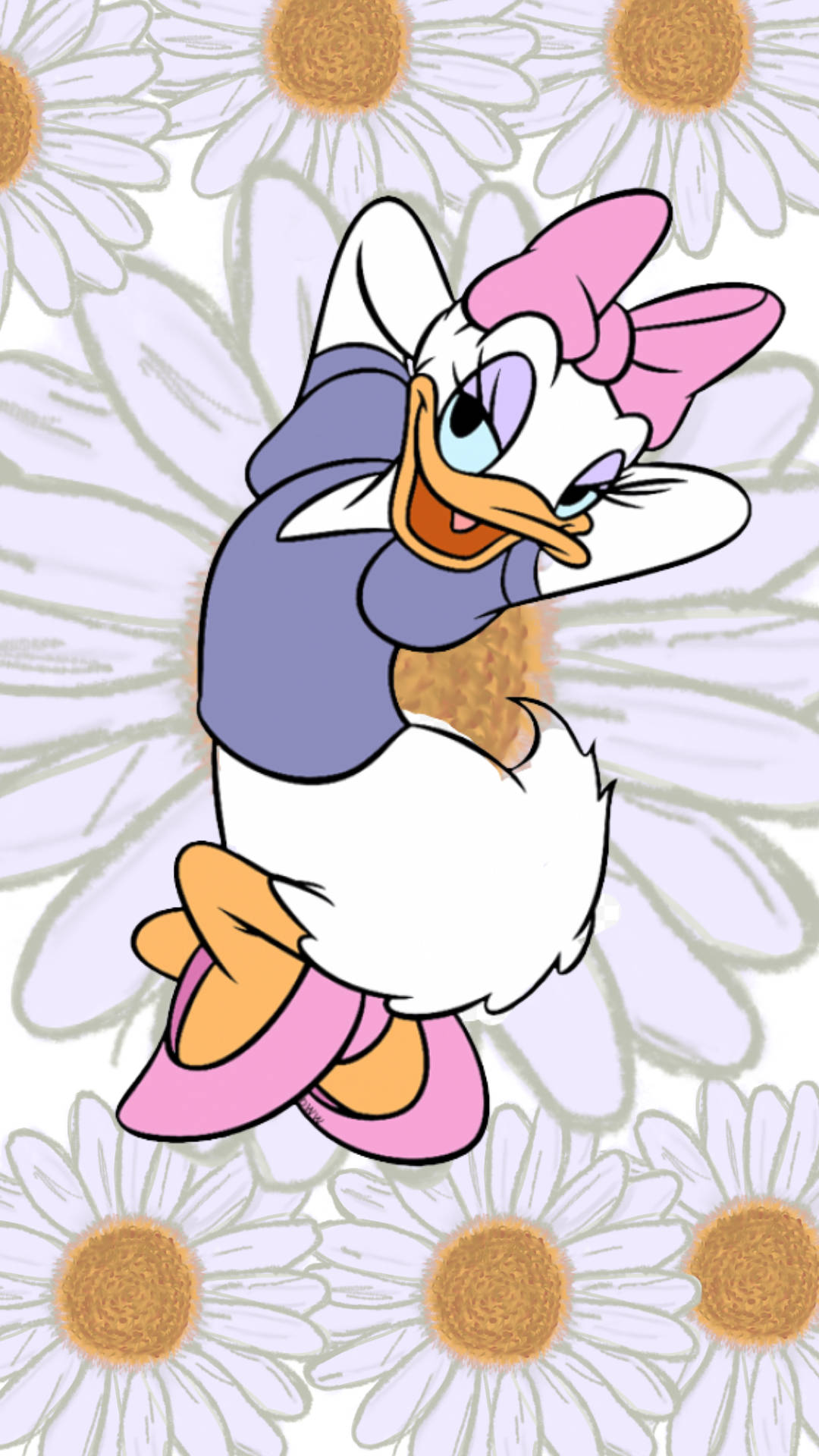Daisy Duck And Daisies Background