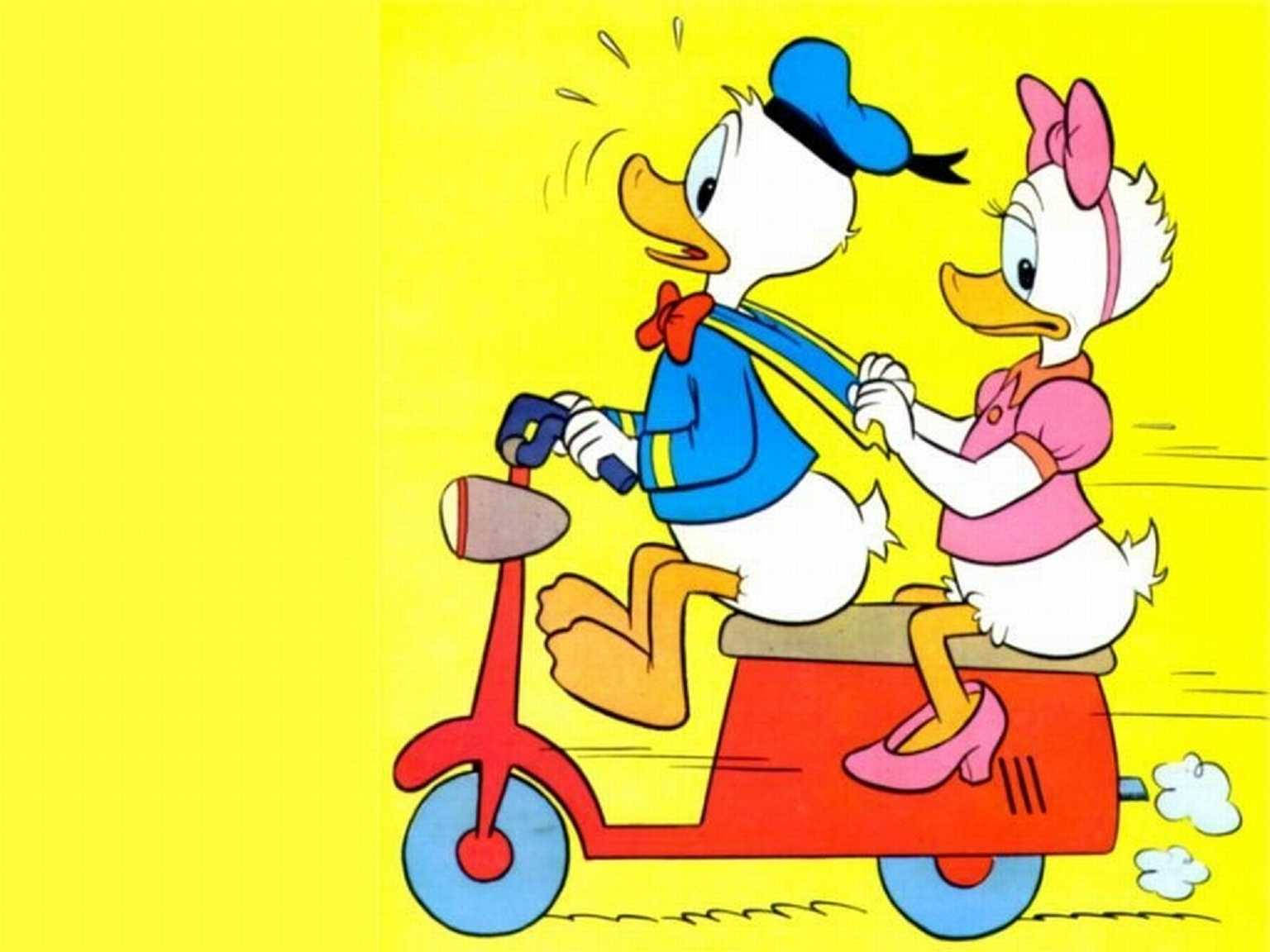 Daisy Duck And Donald Duck Motorcycle Background