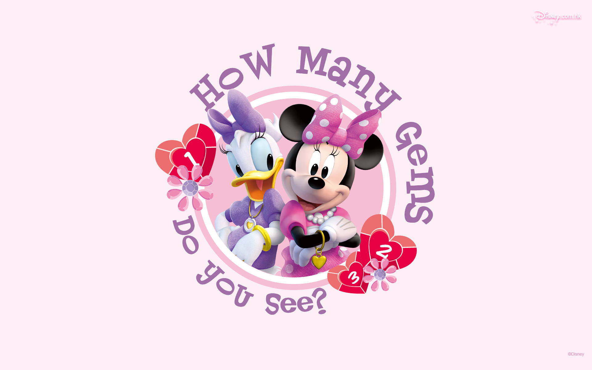Daisy Duck And Minnie Mouse Gems Background