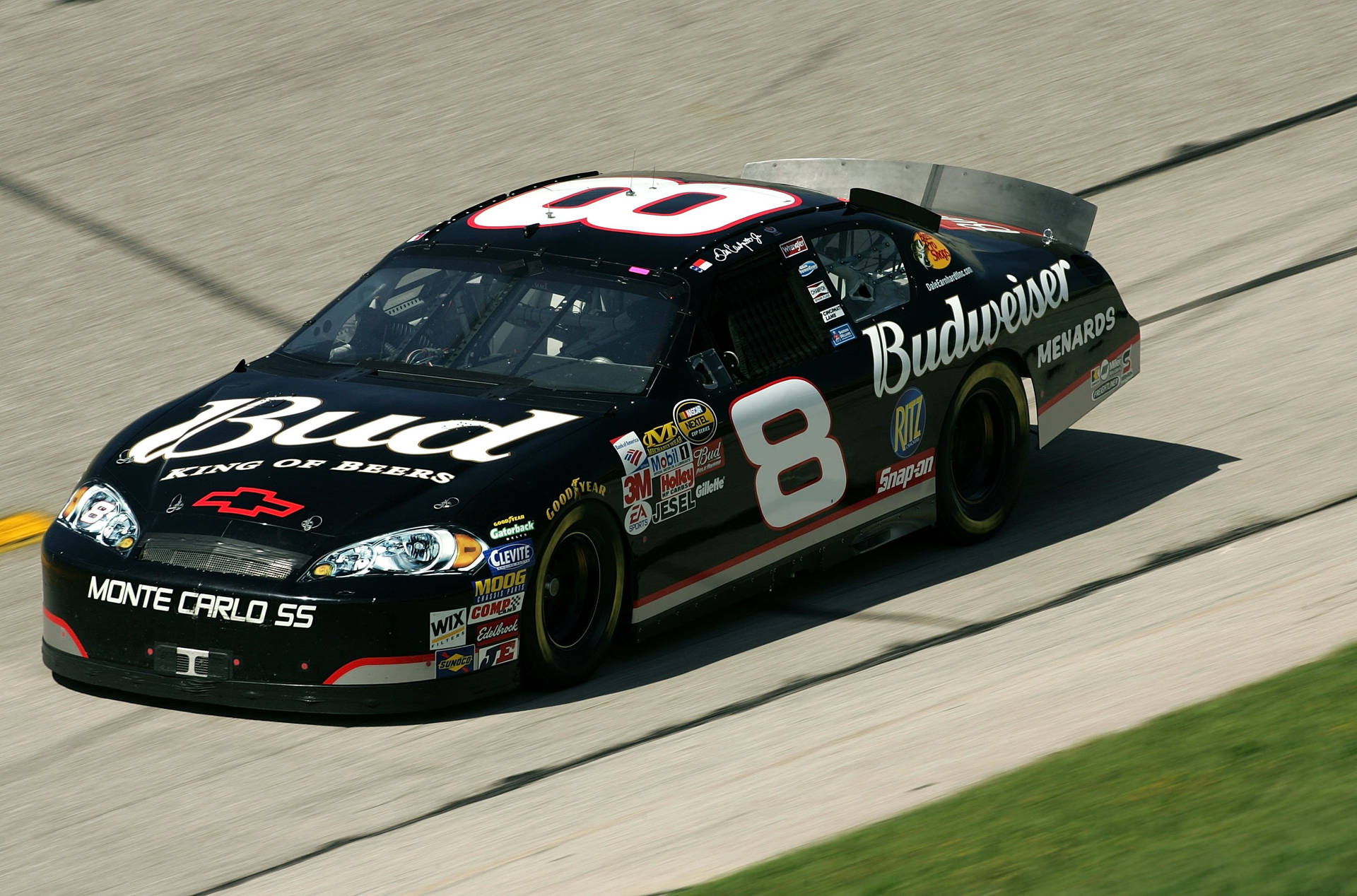 Dale Earnhardt In His Iconic Red #3 Car Background