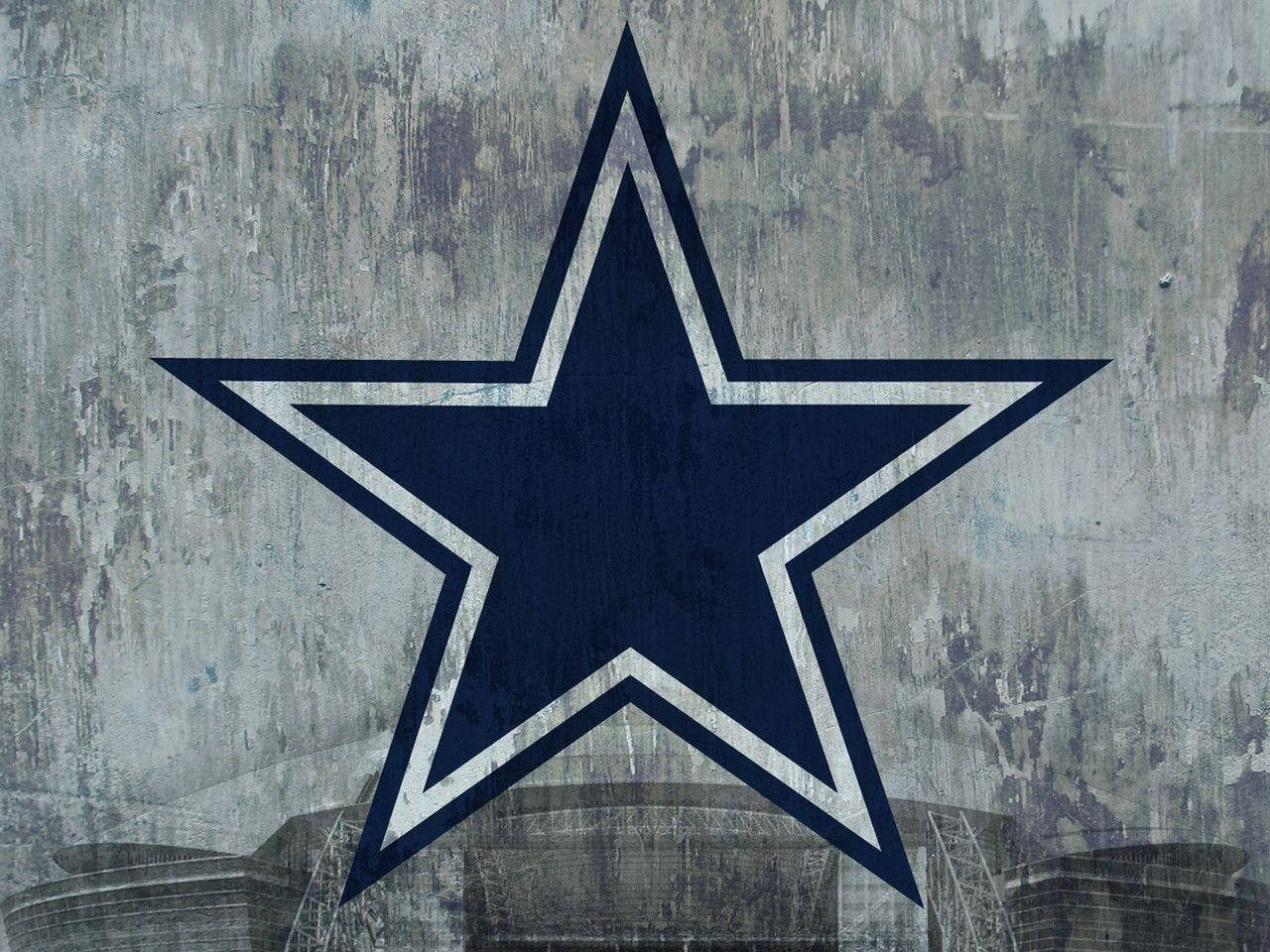 Dallas Cowboys Logo In Cement Background