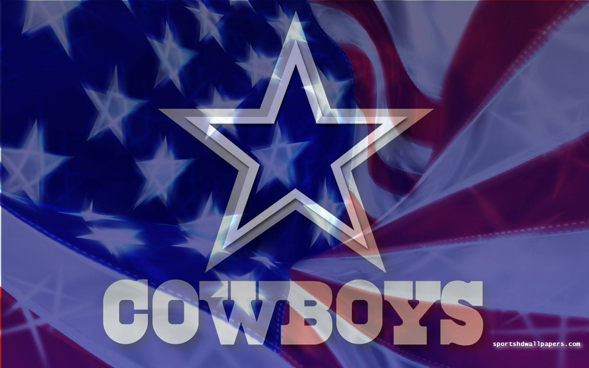 Dallas Cowboys Logo With American Flag Background